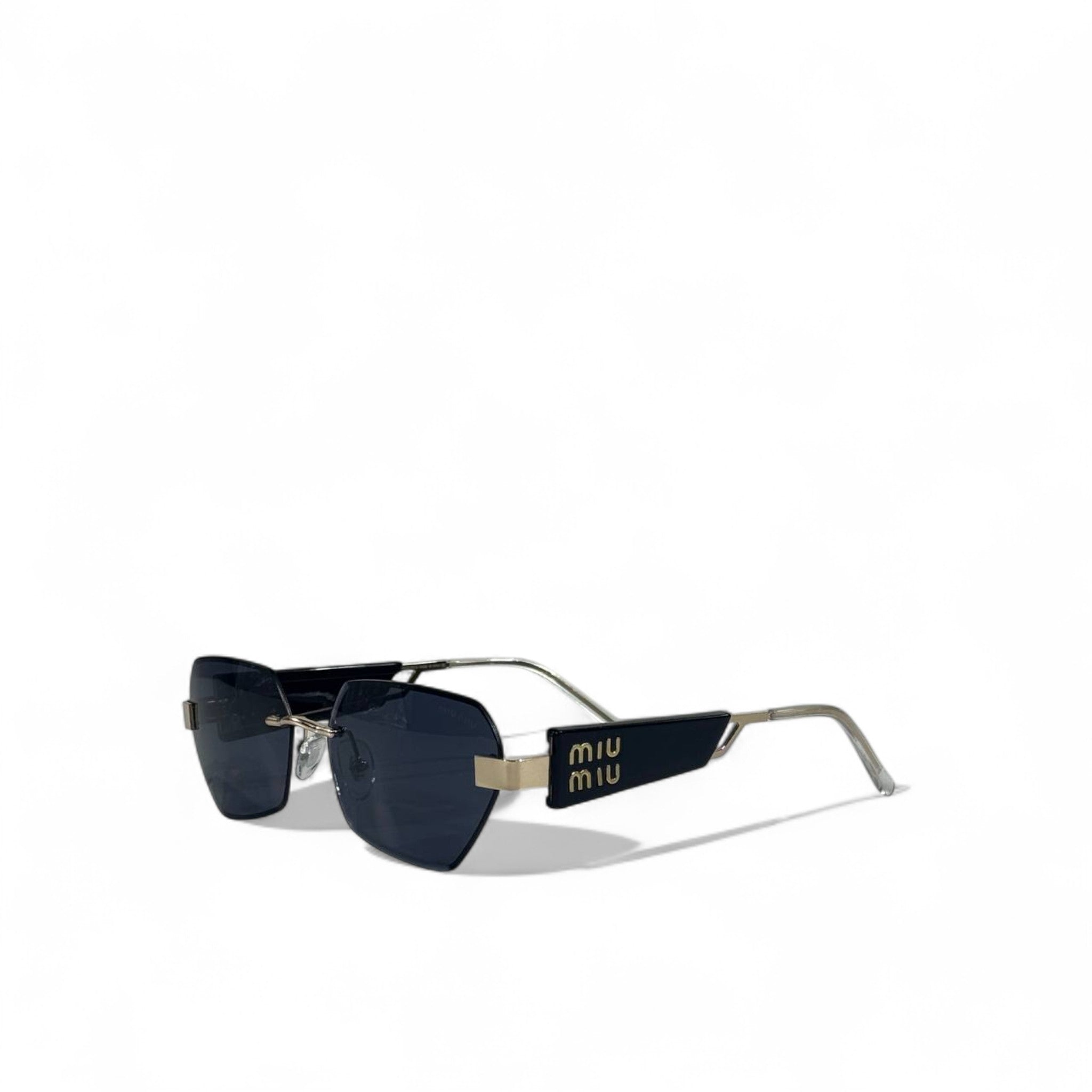 ✨ Miu Miu Geometric Sunglasses – Black & Silver