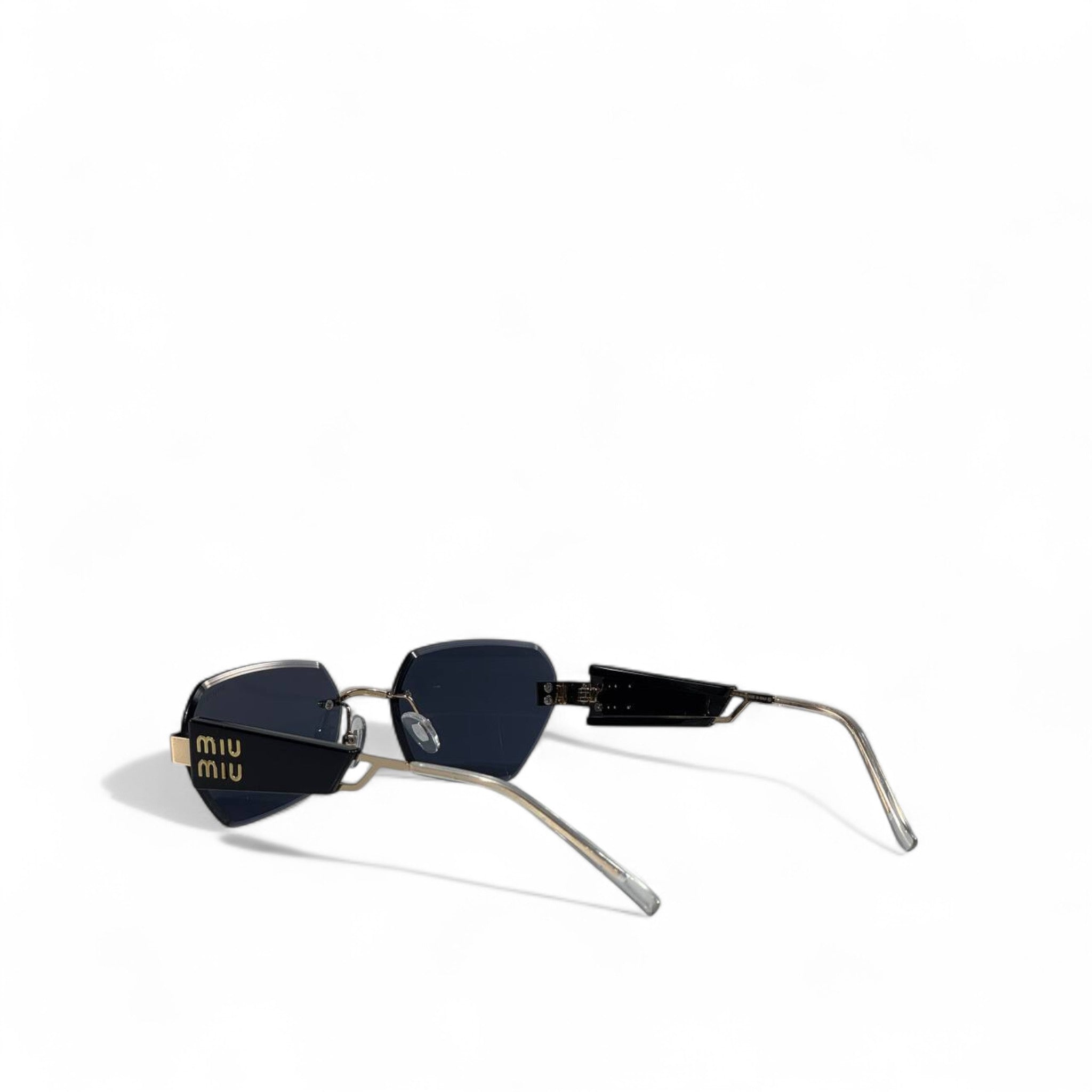 ✨ Miu Miu Geometric Sunglasses – Black & Silver