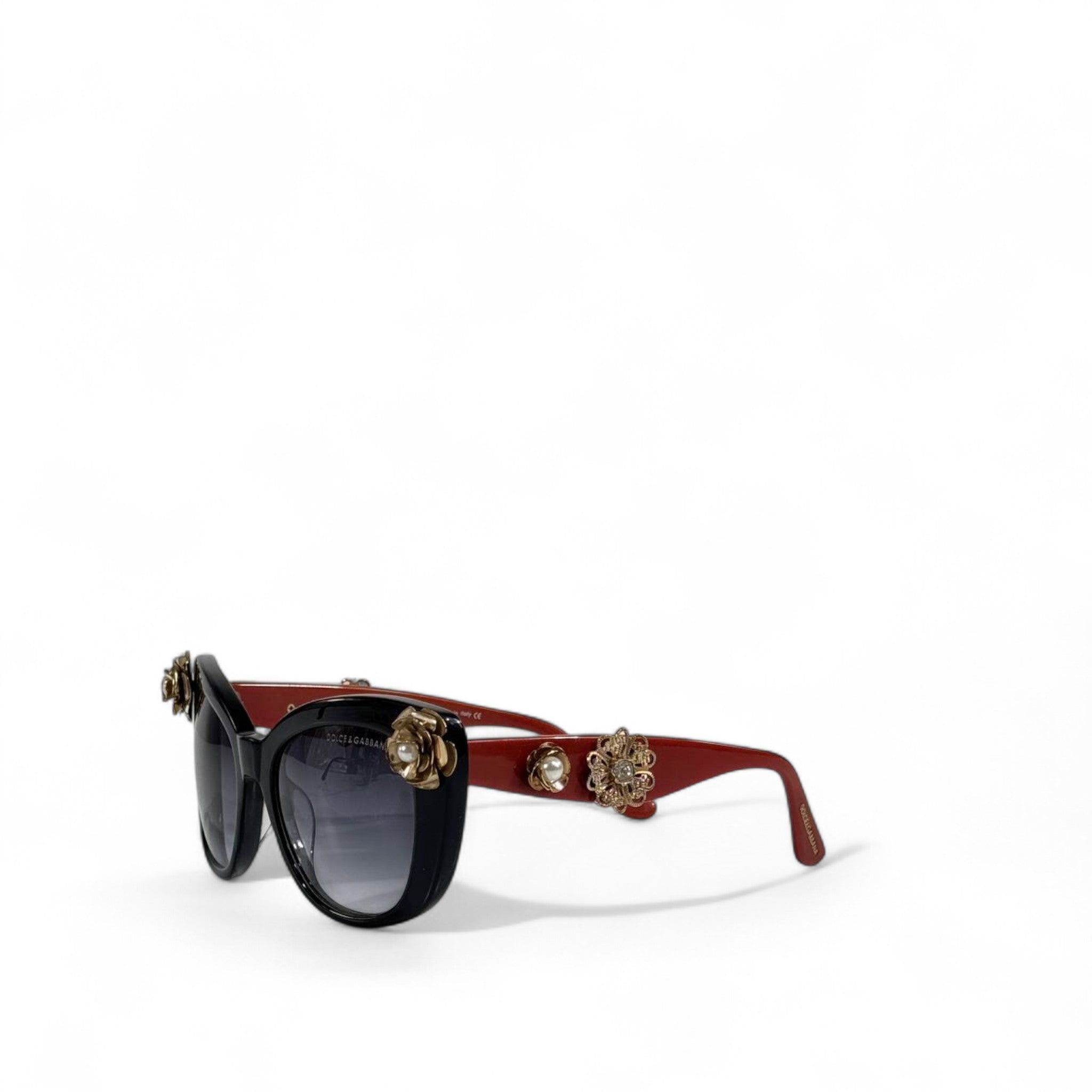 Dolce & Gabbana Floral Embellished Sunglasses š¹āØ | Black & Red Luxury Eyewear
