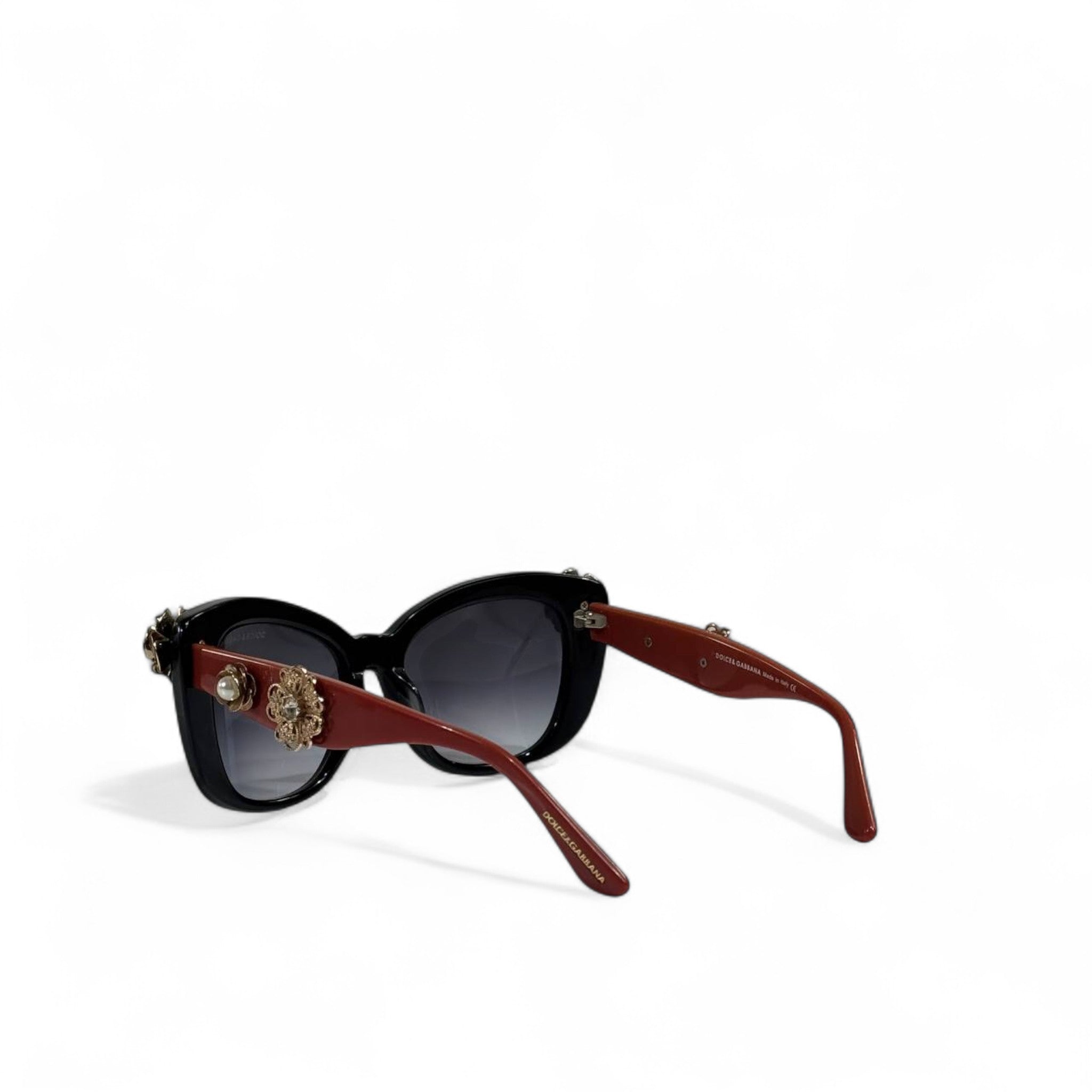 Dolce & Gabbana Floral Embellished Sunglasses š¹āØ | Black & Red Luxury Eyewear