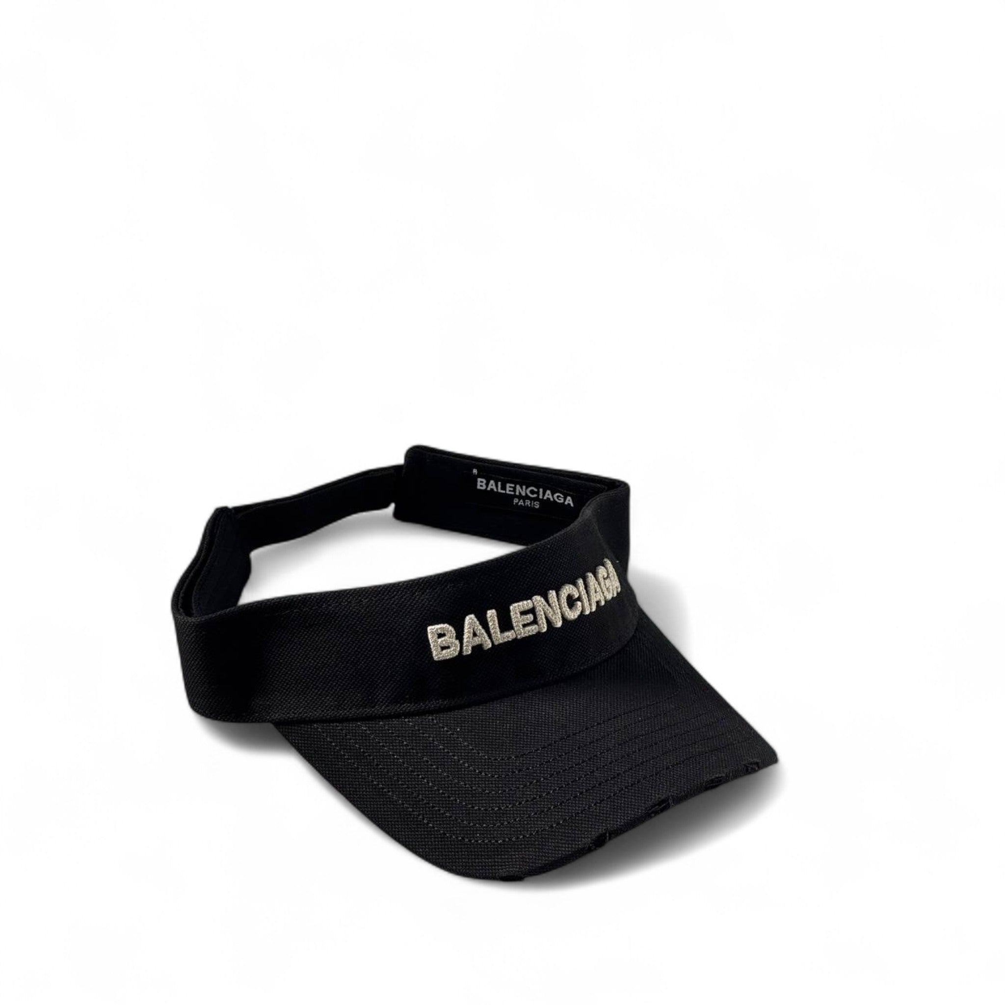 BALENCIAGA Black Logo Visor β Minimal Edge, Maximum Luxury