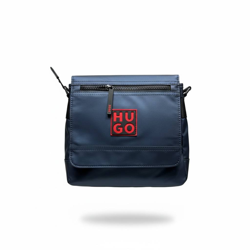 HUGO Red Logo Navy Crossbody Bag 🔴🔵 | Sleek Urban Messenger
