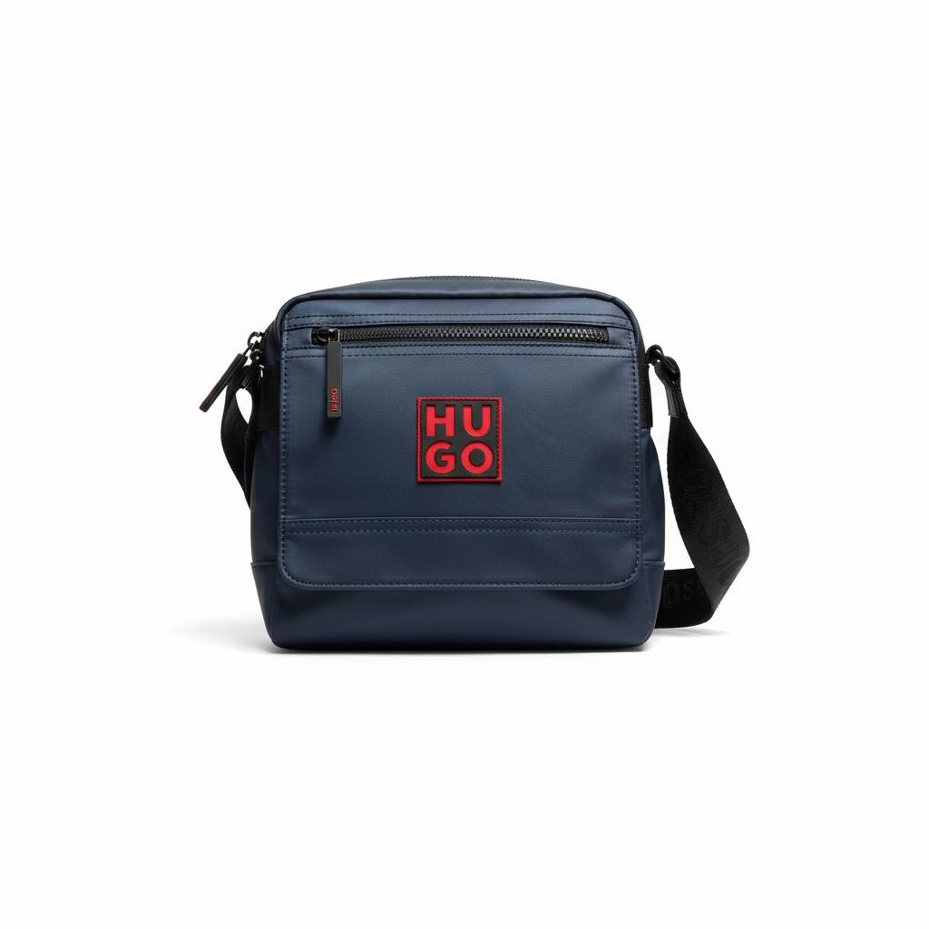 HUGO Red Logo Navy Crossbody Bag 🔴🔵 | Sleek Urban Messenger