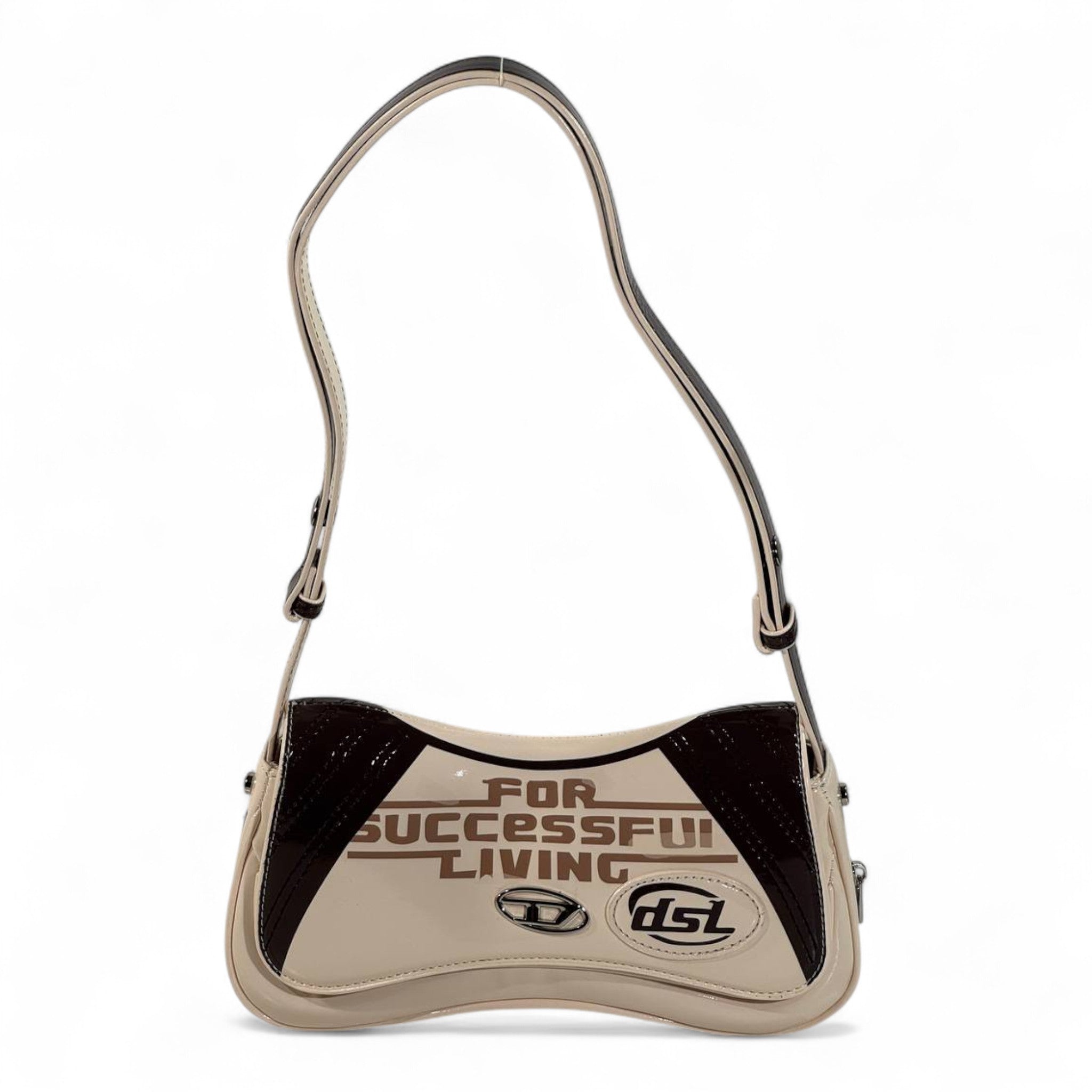 DIESEL βFor Successful Livingβ Mini Shoulder Bag β Beige & Brown Y2K Edition β¨π₯