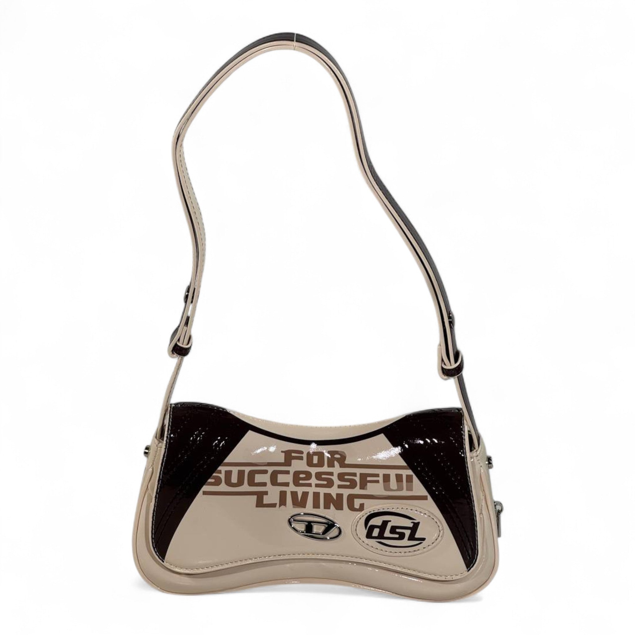 DIESEL βFor Successful Livingβ Mini Shoulder Bag β Beige & Brown Y2K Edition β¨π₯