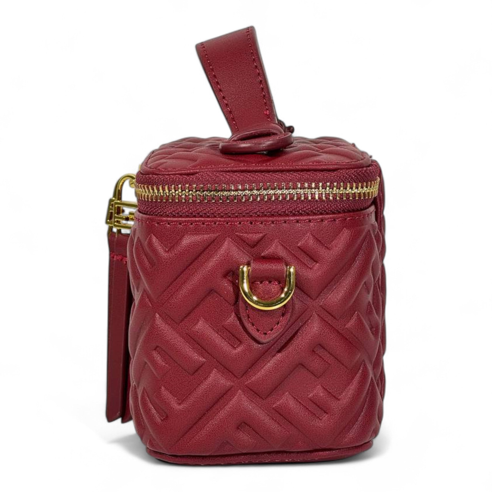 FENDI Red Nappa FF Vanity Box Bag β€οΈβ¨ | Quilted Monogram & Gold Hardware