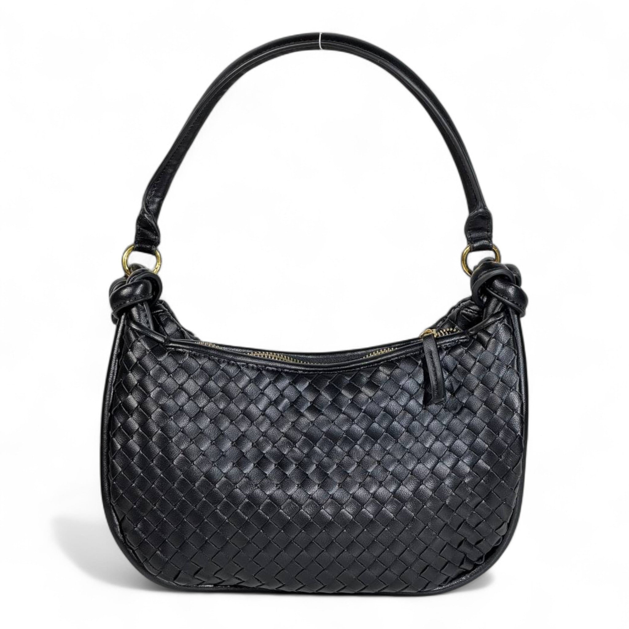 Bottega Veneta Woven Intreccio Shoulder Bag β Black Luxury Leather
