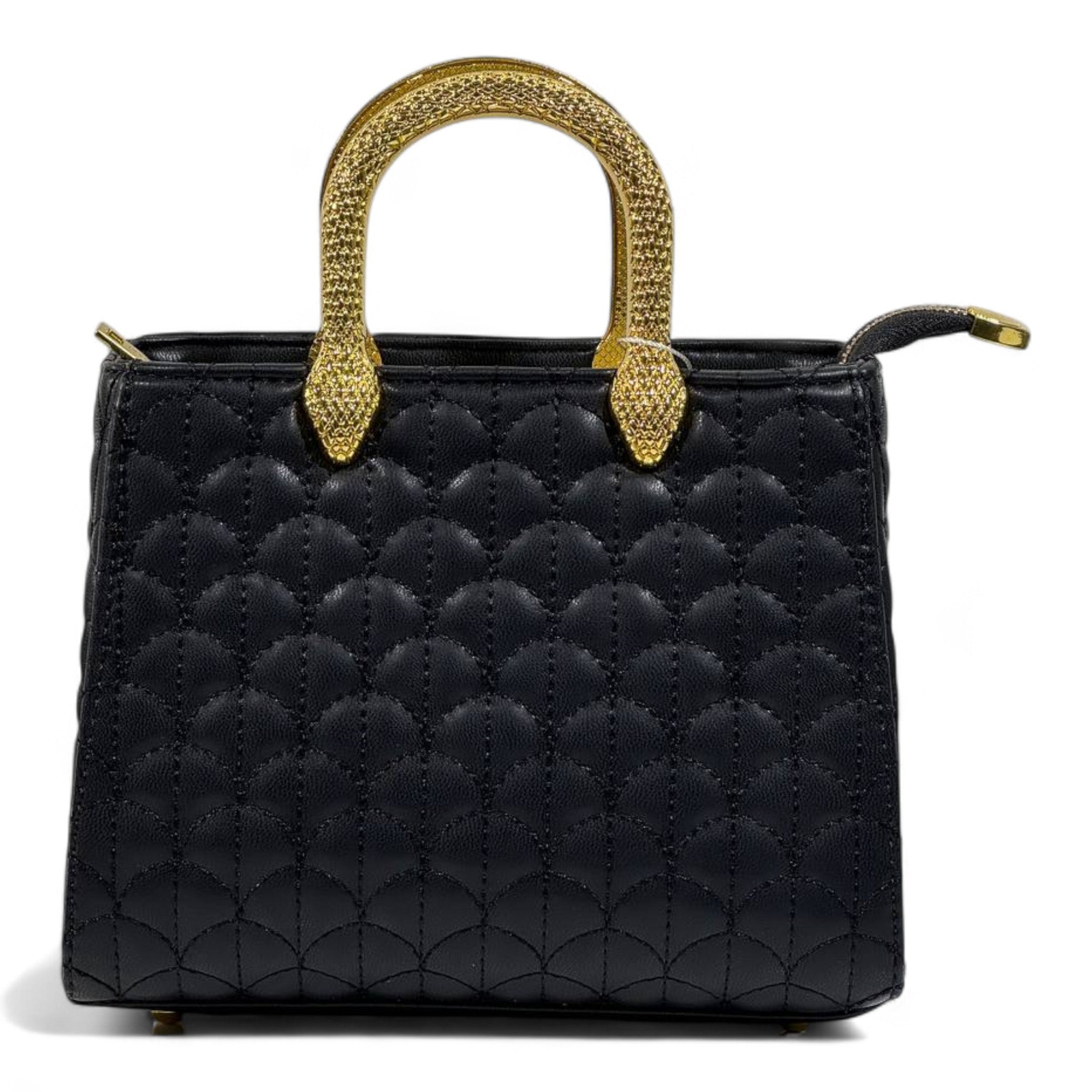 BVLGARI Black Quilted Handbag with Gold Serpent Handles β Luxury Iconic Design π€β¨