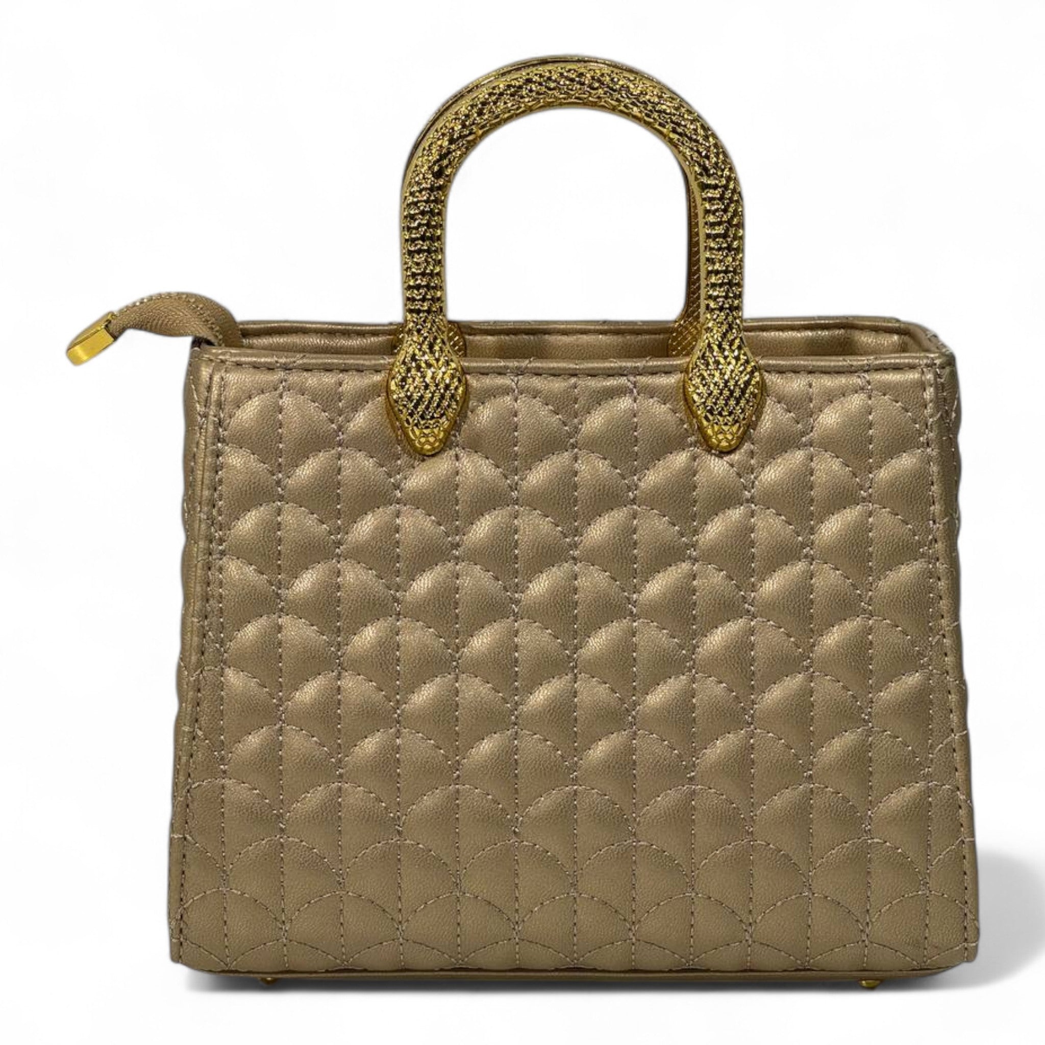 BVLGARI Gold Quilted Handbag with Serpent Handles β Luxury Royal Edition β¨π
