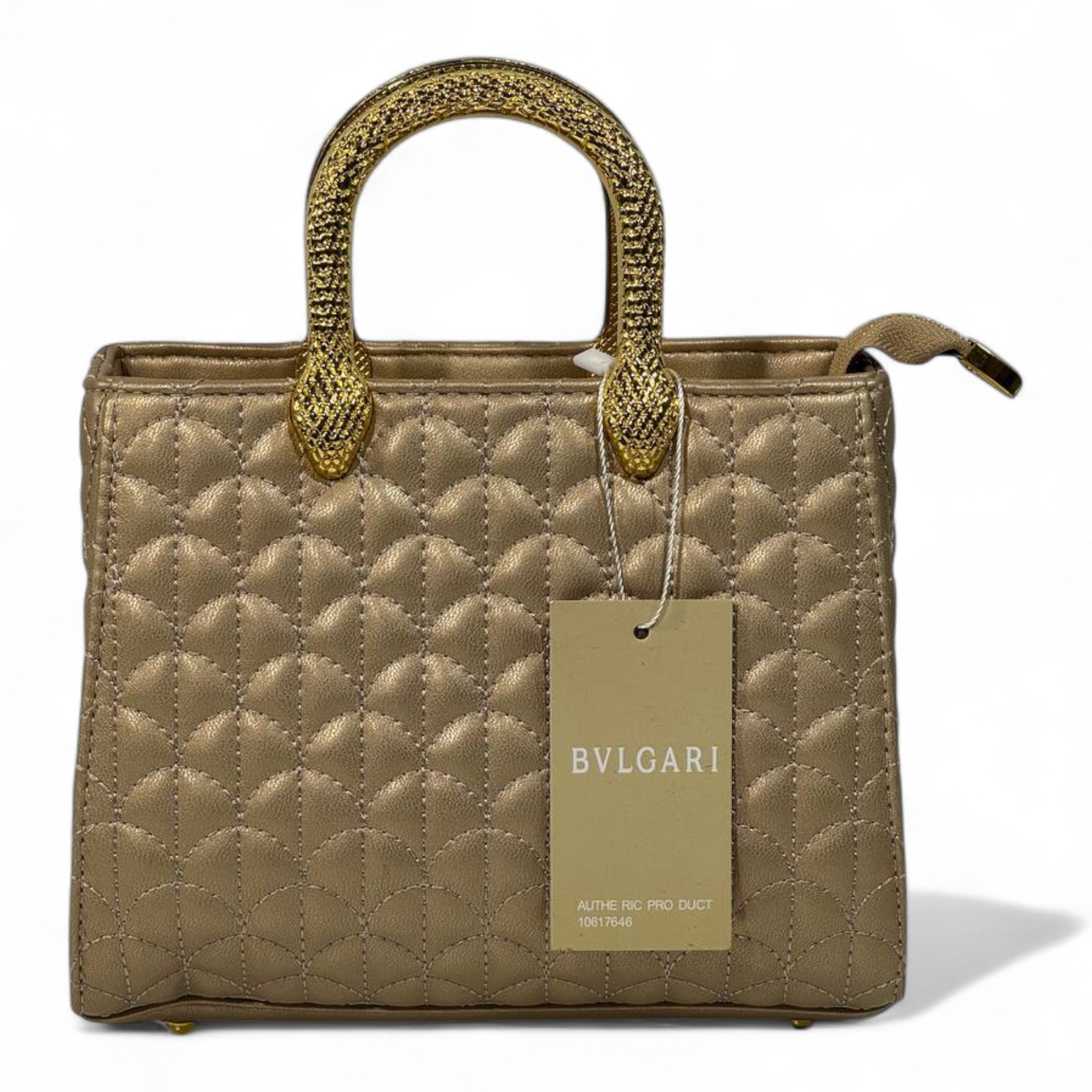BVLGARI Gold Quilted Handbag with Serpent Handles β Luxury Royal Edition β¨π