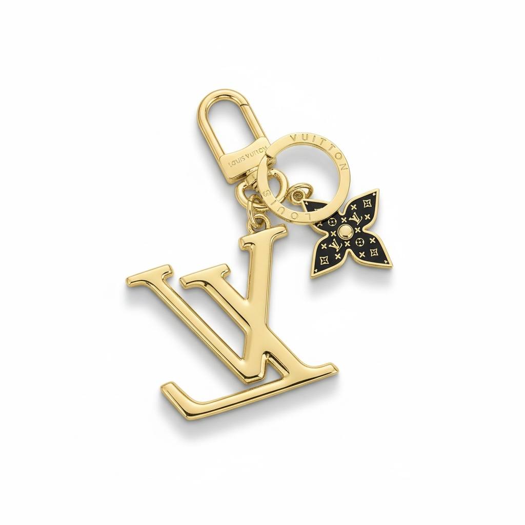 Louis Vuitton LV Initials Key Chain – Gold Monogram Luxury Edition ✨💛