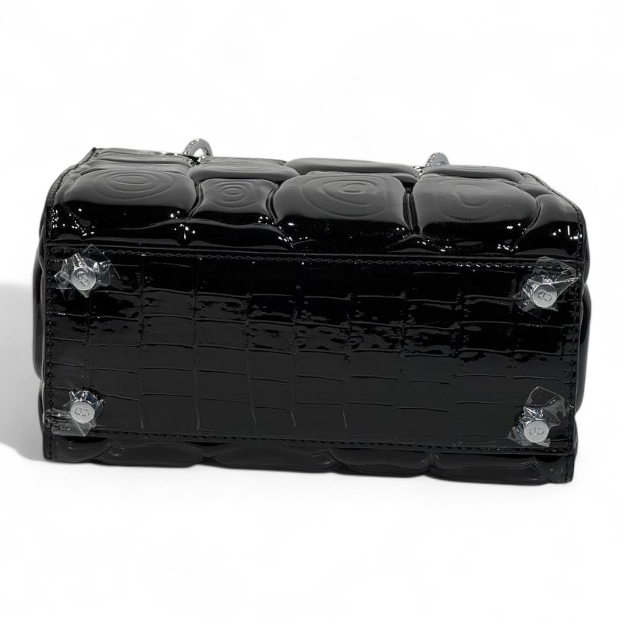 Dior Black Patent Lady Bag β Glossy Cannage Luxe with Crystal Charms π€β¨