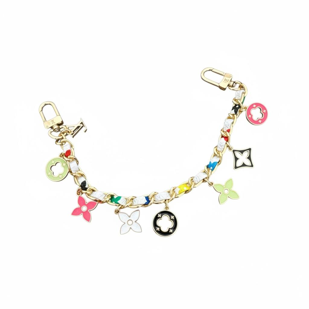 Louis Vuitton Multicolor Monogram Charm Chain β¨ππ | Premium Gold Bag Accessory