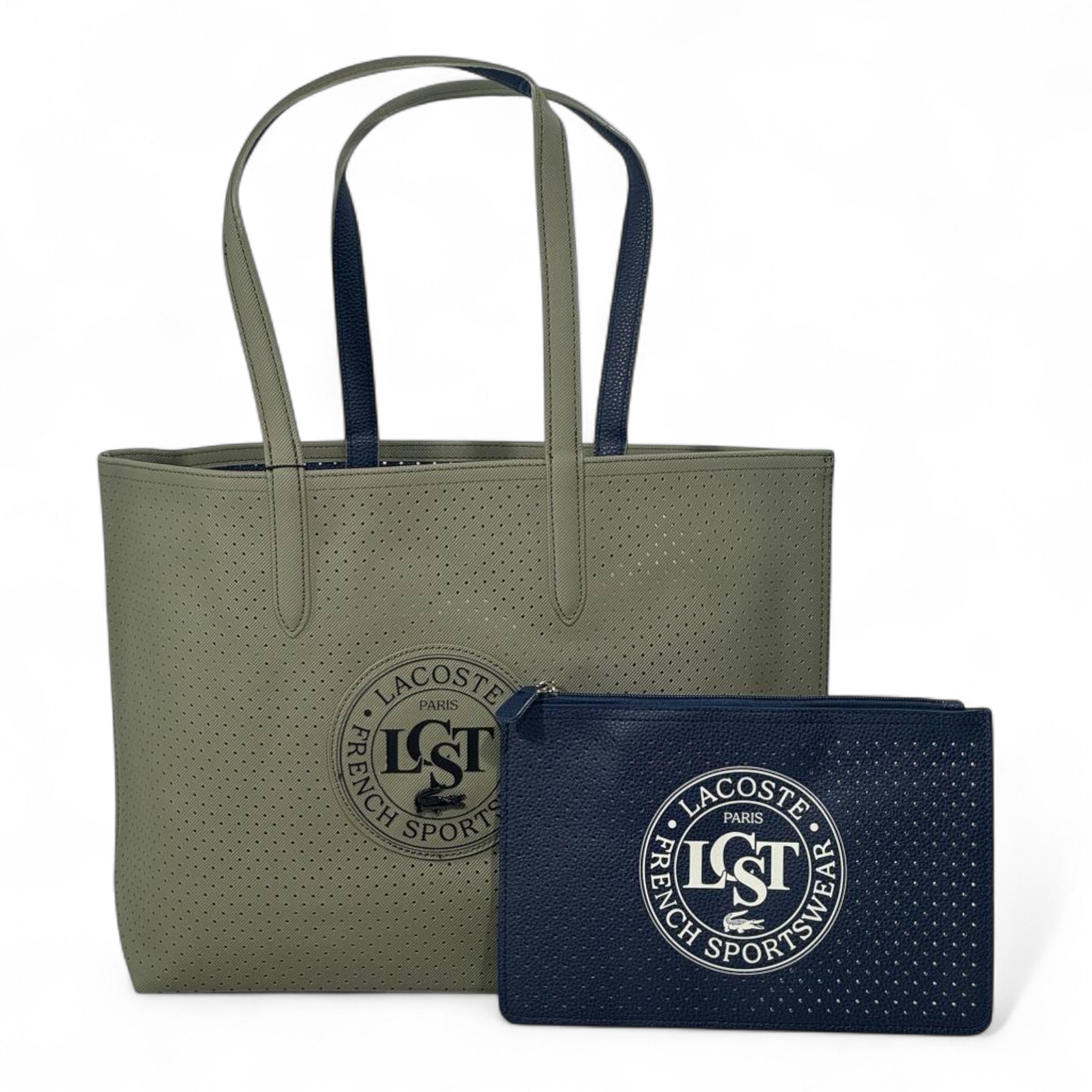✨ Lacoste Double-Face Reversible Sports Tote – Navy & Olive Edition ✨