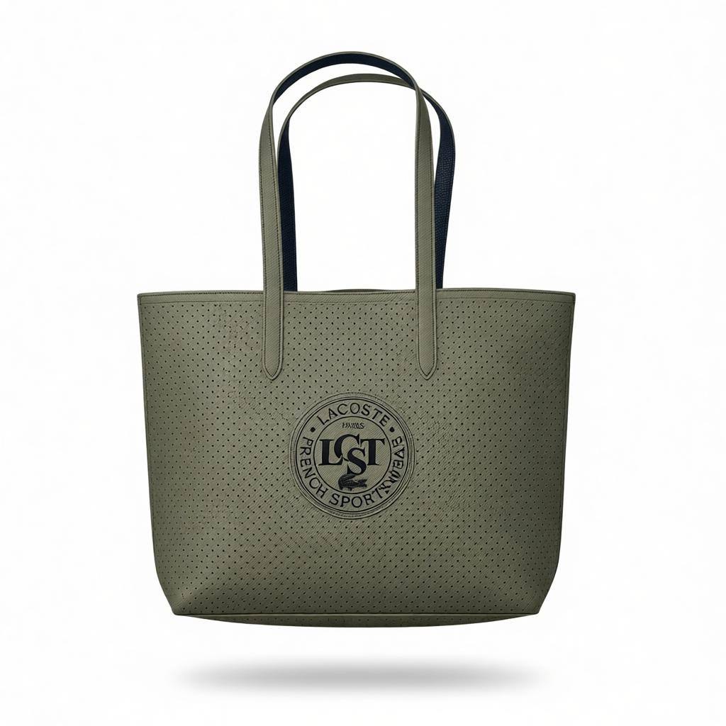 ✨ Lacoste Double-Face Reversible Sports Tote – Navy & Olive Edition ✨