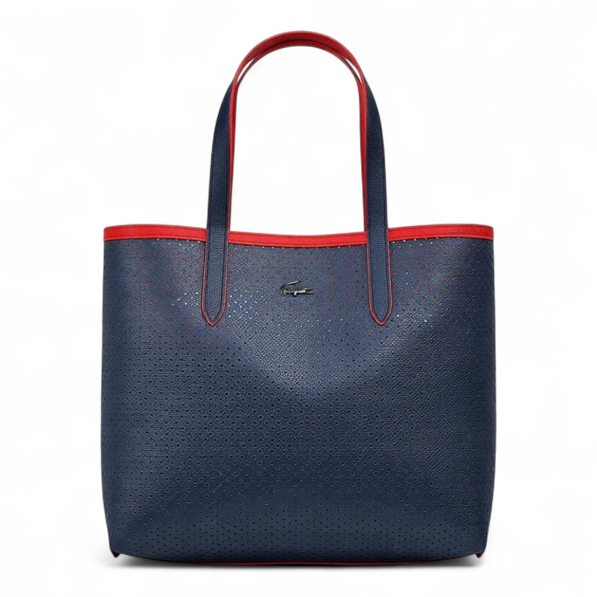 ✨ Lacoste Double-Face Reversible Sports Tote – Navy & Red Edition ✨