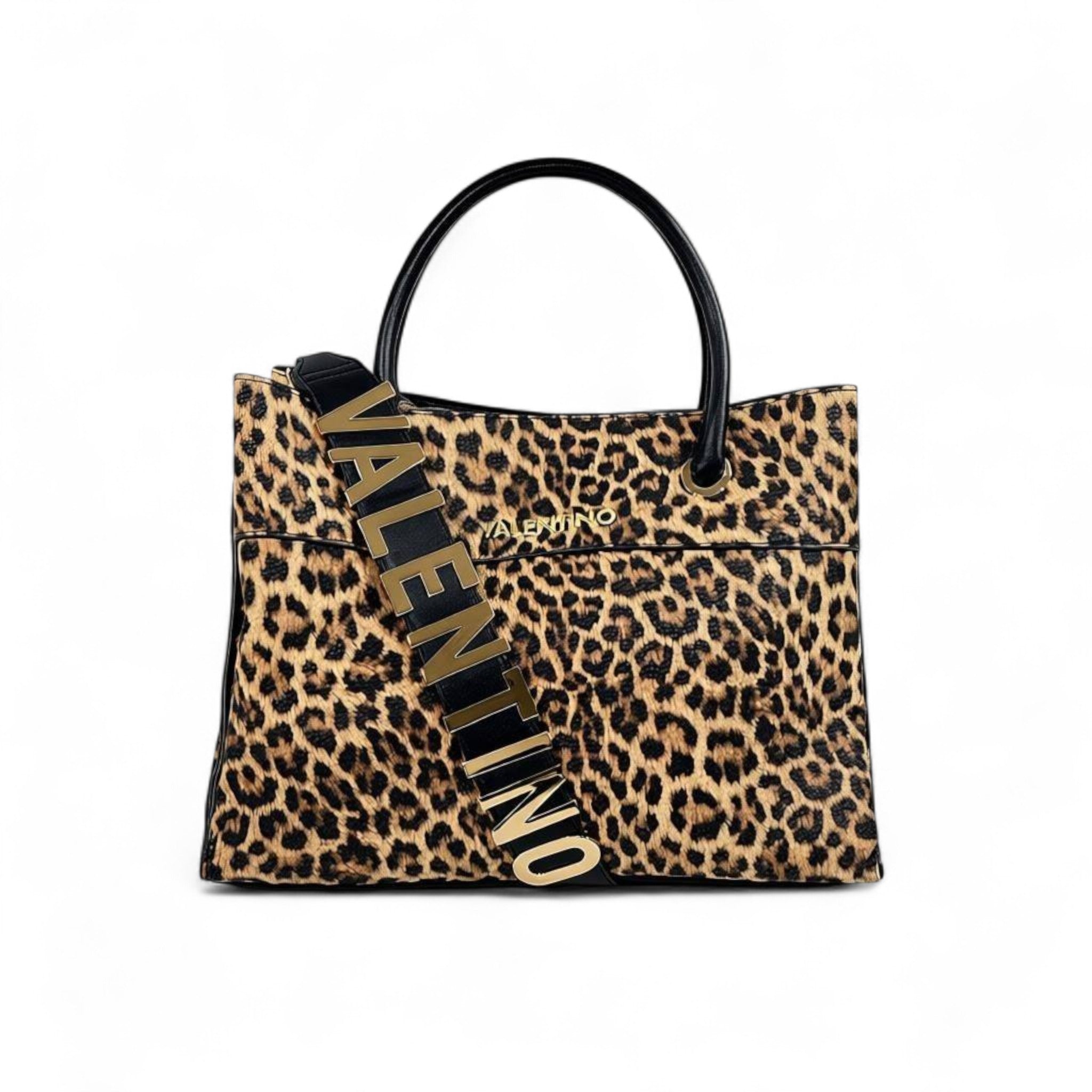 β¨ Valentino Leopard Print Tote β Bold Signature Strap Edition β¨