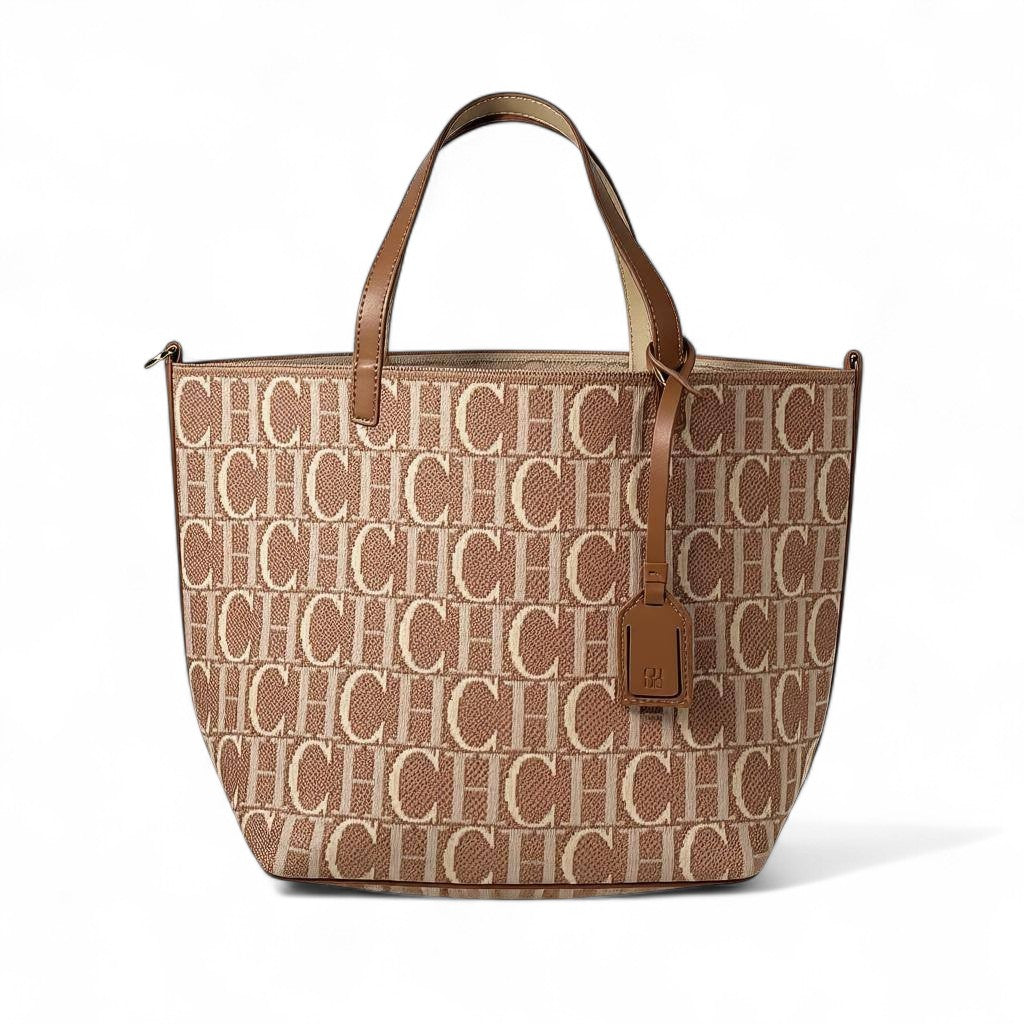 CH Carolina Herrera Monogram Tote in Beige β Luxury Everyday Icon ππ