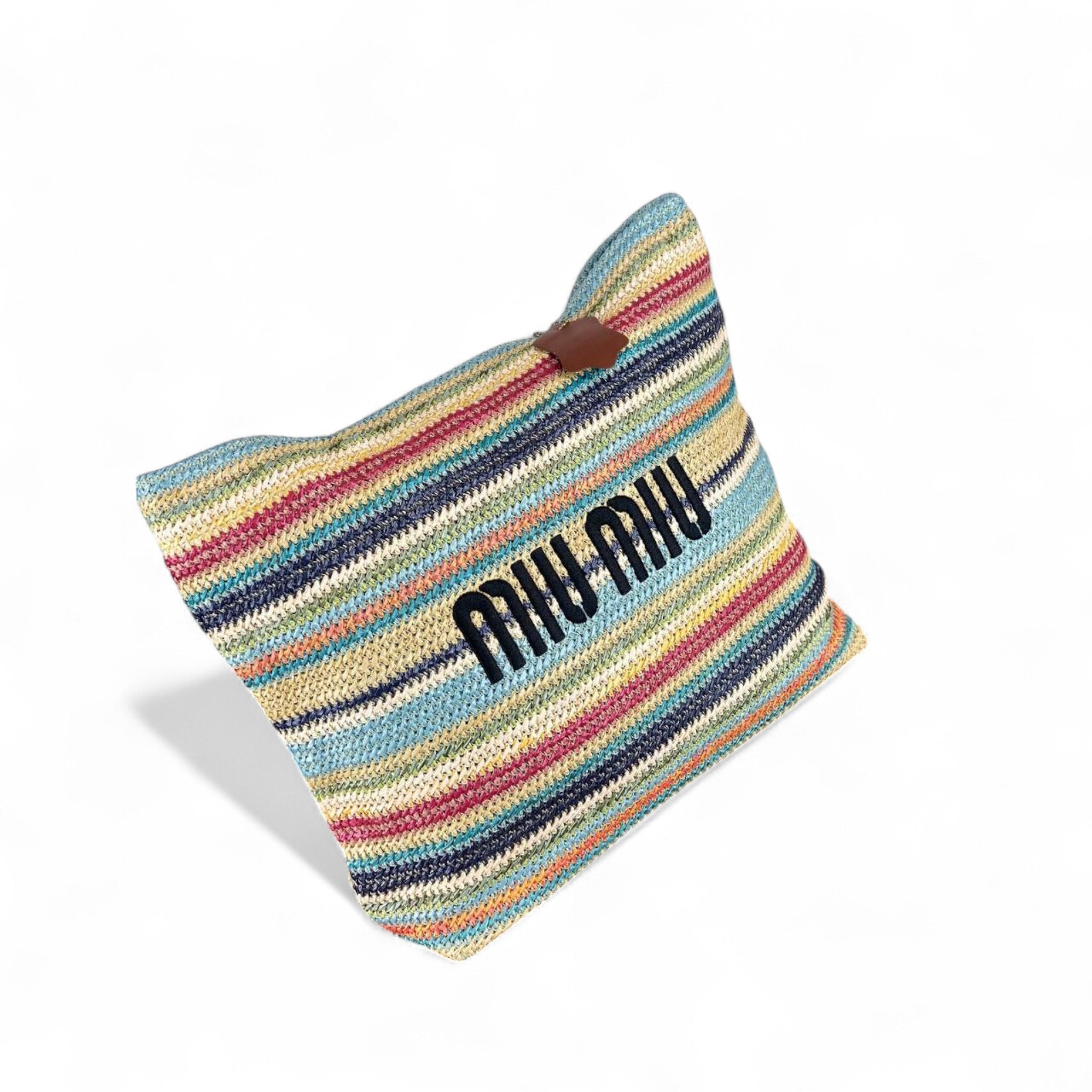 Miu Miu Multicolor Striped Raffia Bag ππ§΅ β Vibrant, Playful, and Effortlessly Chic