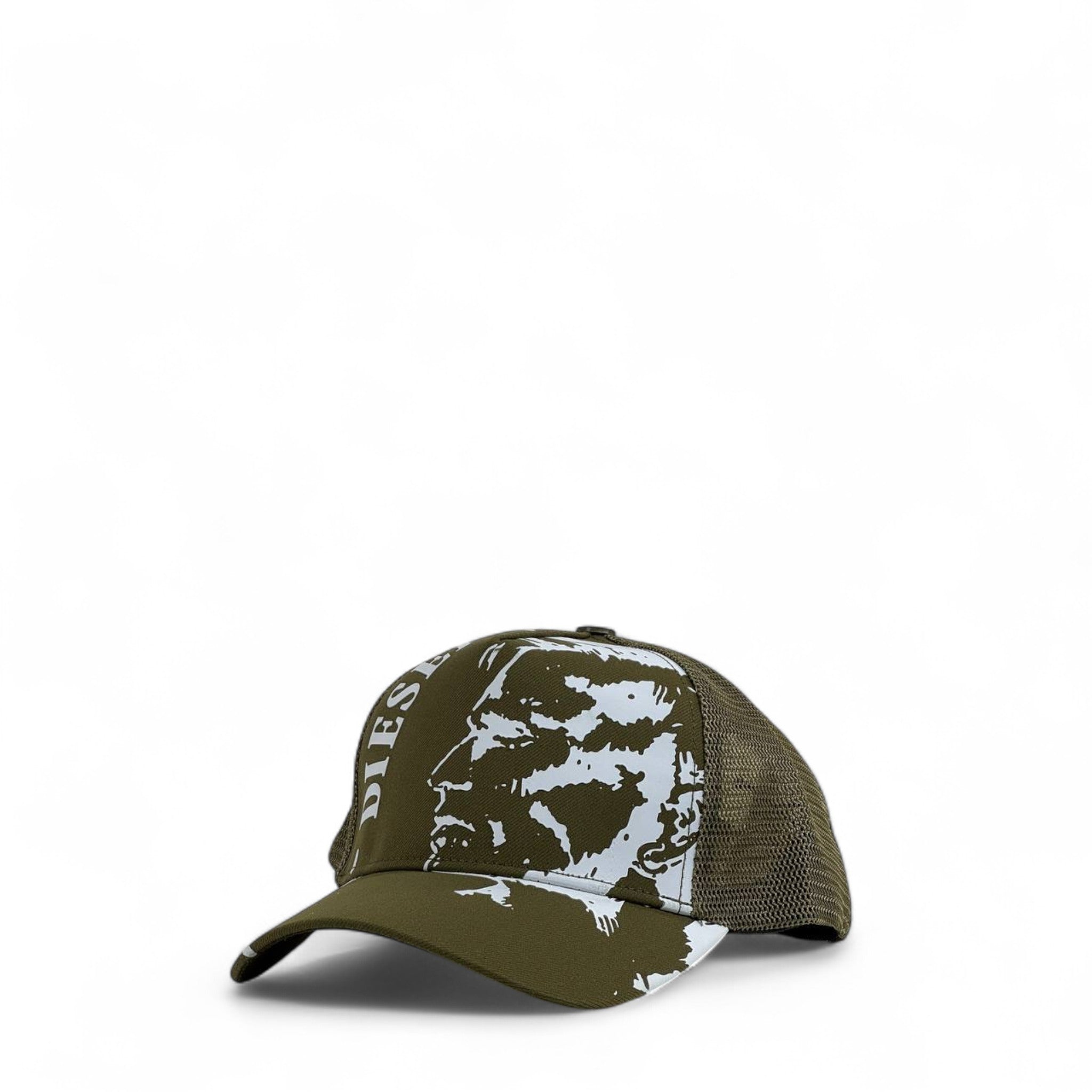 Diesel Olive Green Trucker Cap β Mohawk Graphic, Unisex Streetwear Mesh Hat