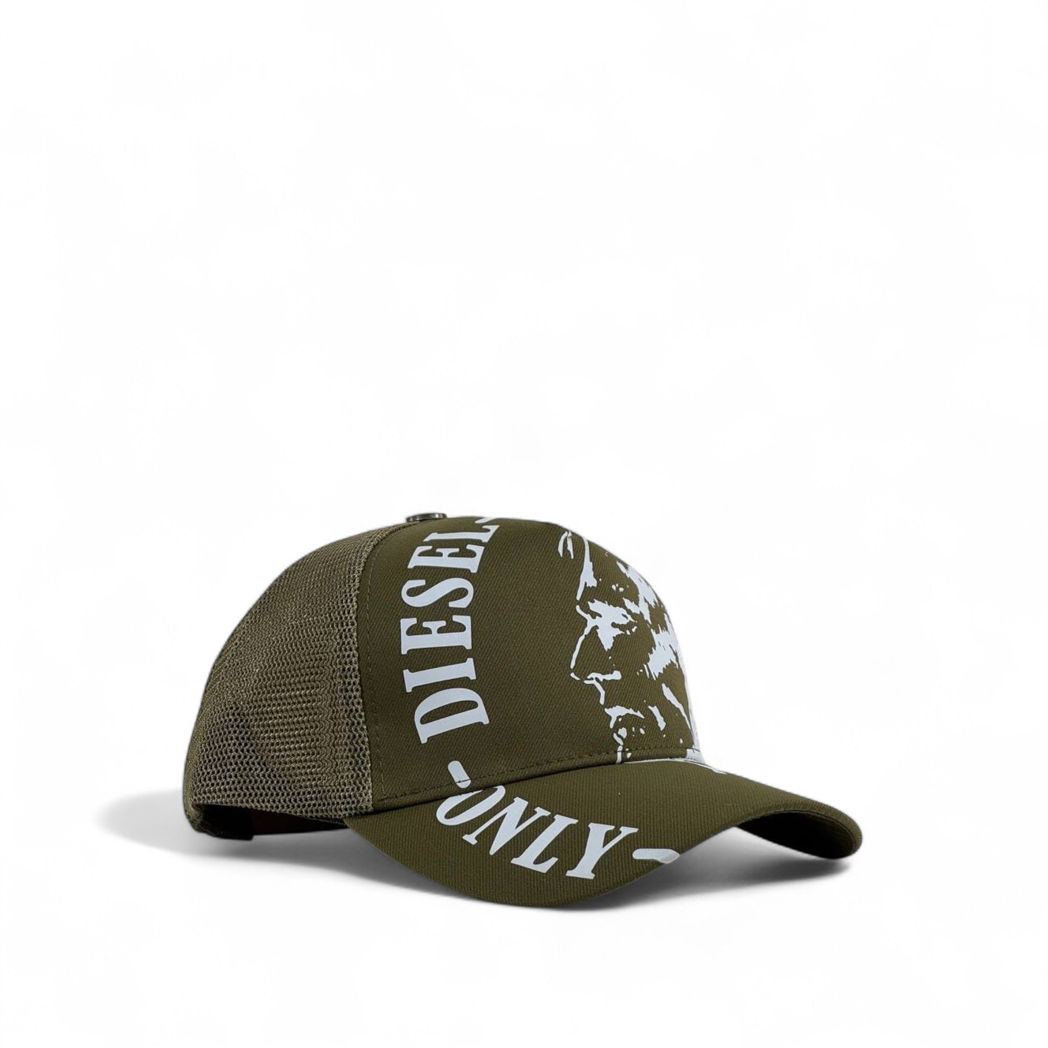 Diesel Olive Green Trucker Cap β Mohawk Graphic, Unisex Streetwear Mesh Hat