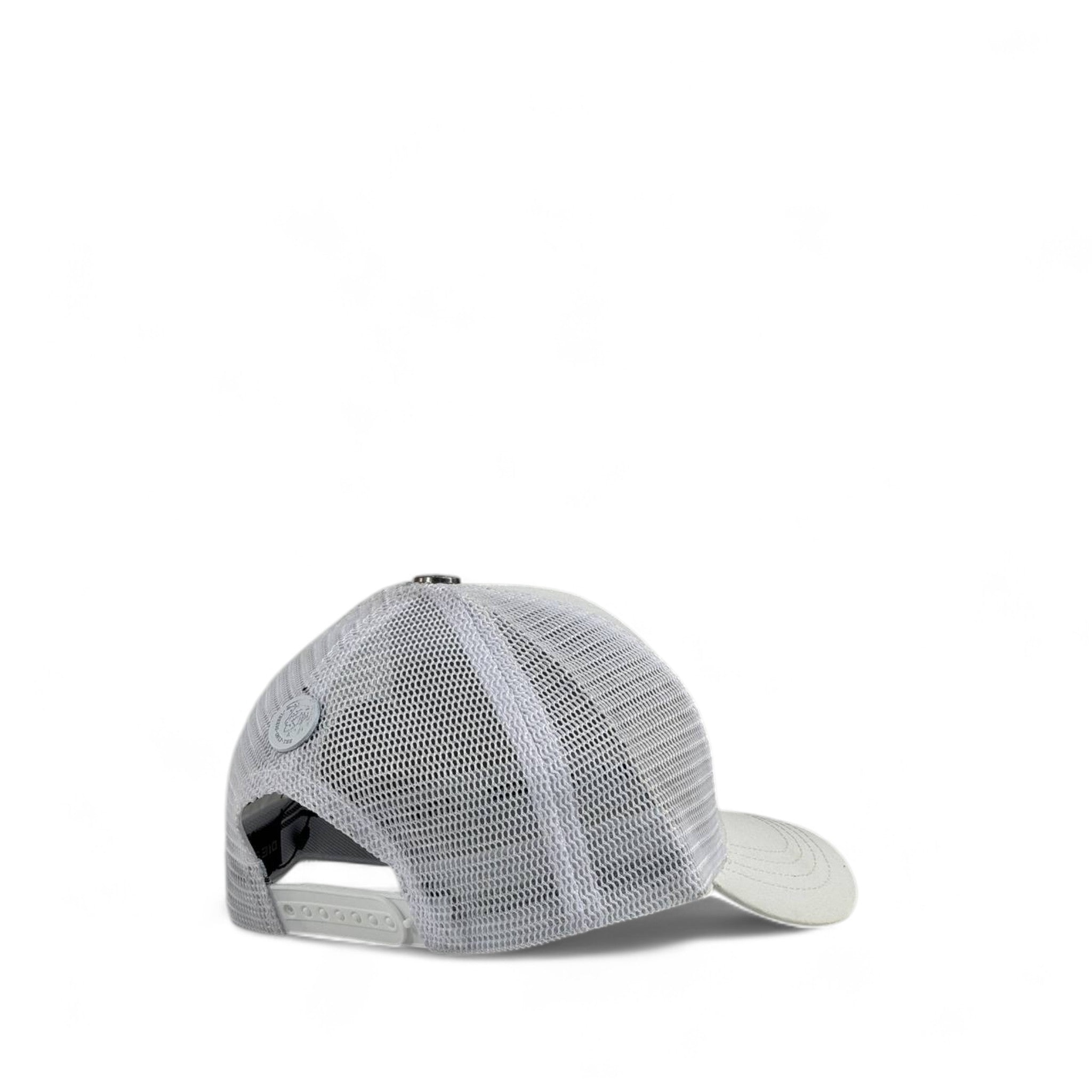 Diesel White Trucker Cap β βOnly The Braveβ Patch, Mesh Snapback