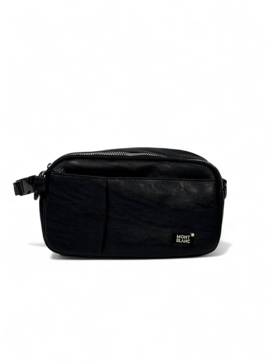 🖤 Montblanc Black Luxury Crossbody Pouch – Premium Leather Look