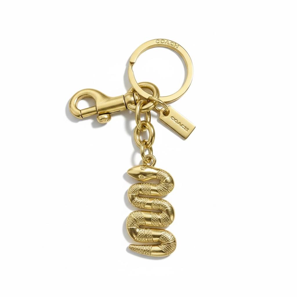 π Coach Gold Snake Charm Keychain β Bold Luxury Accessory