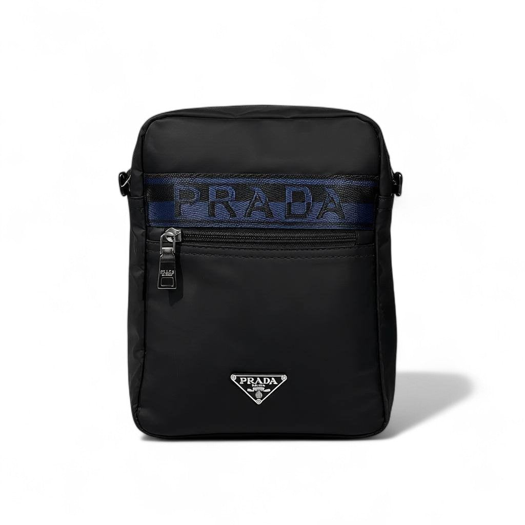 π€π Prada Black & Blue Logo Crossbody Bag β Premium Nylon Designer Shoulder Bag