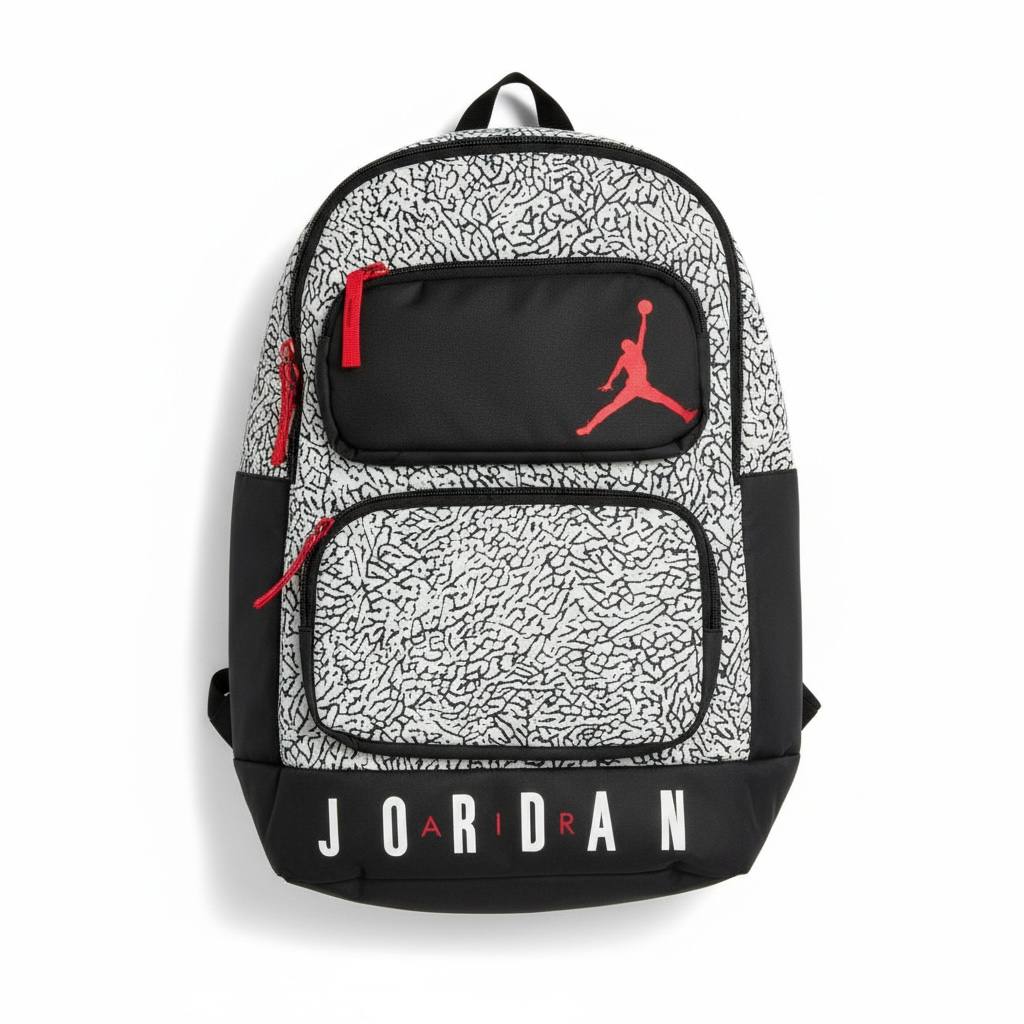 🎒 Nike Jordan “Elephant Print” Premium Backpack – Black & Grey | Limited Edition 🔥