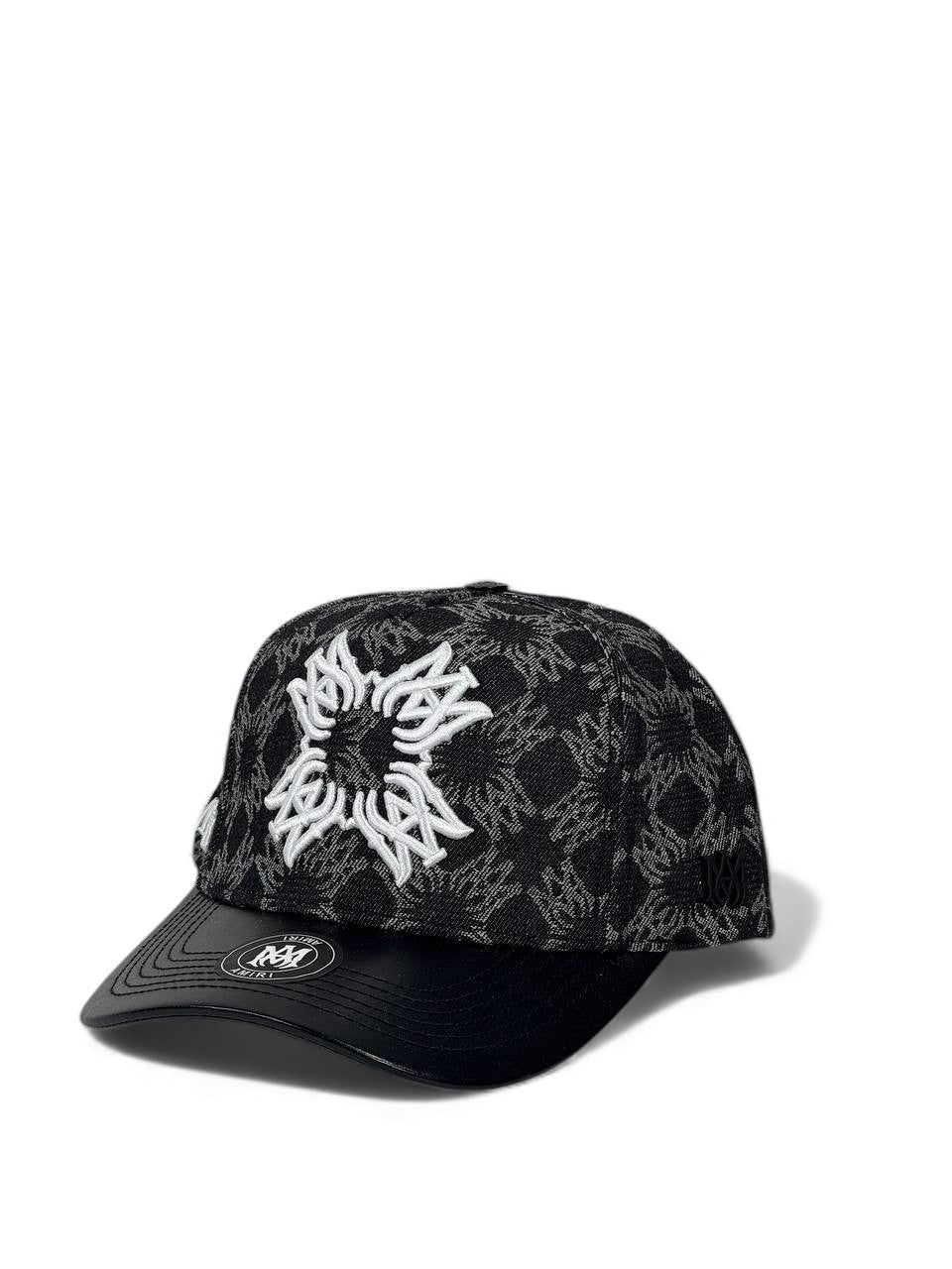 Amiri Inspired Monogram Cap β Black & White Embroidered Edition π§’β«β¨ (Premium Street Luxury)