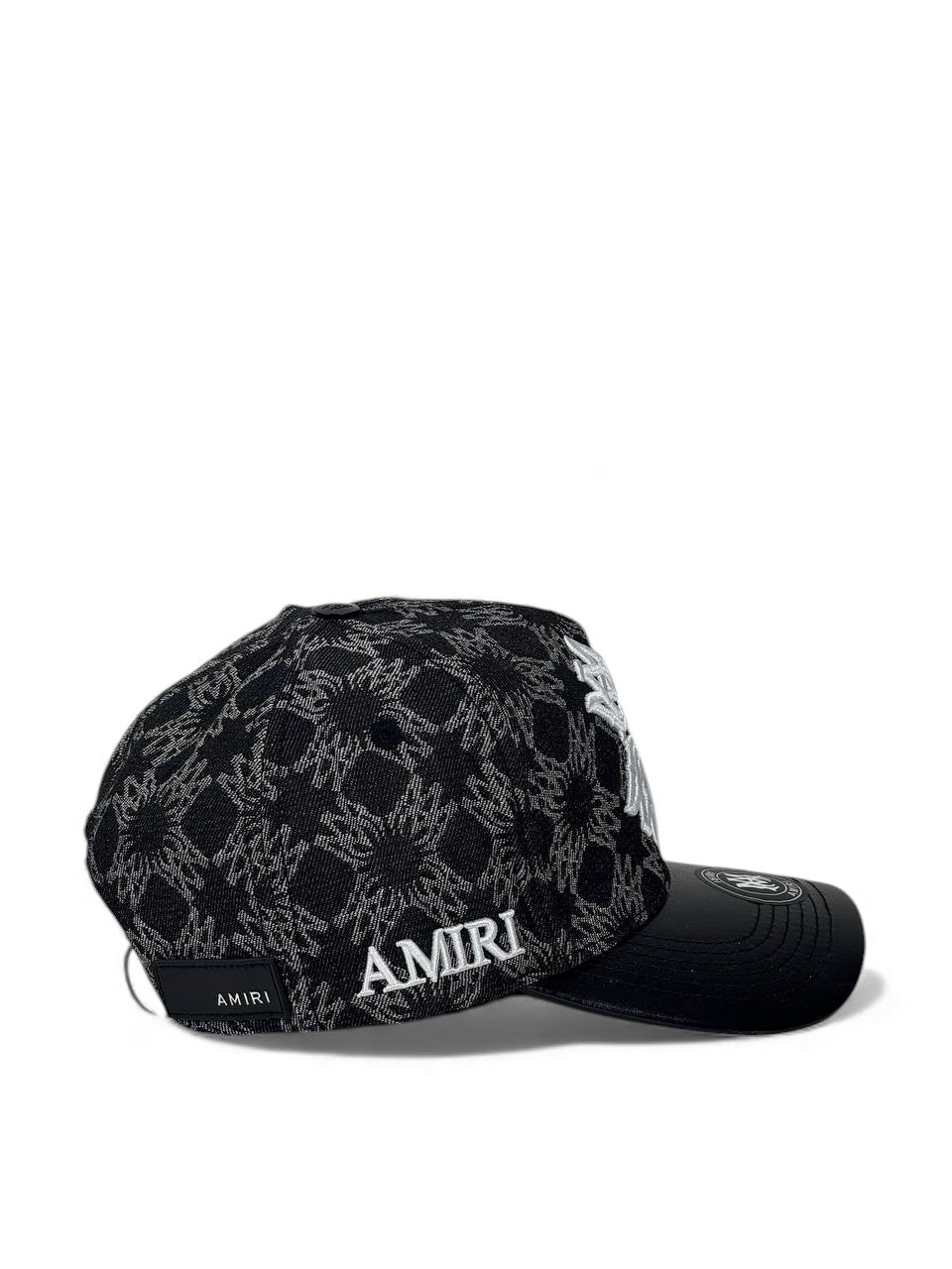 Amiri Inspired Monogram Cap β Black & White Embroidered Edition π§’β«β¨ (Premium Street Luxury)