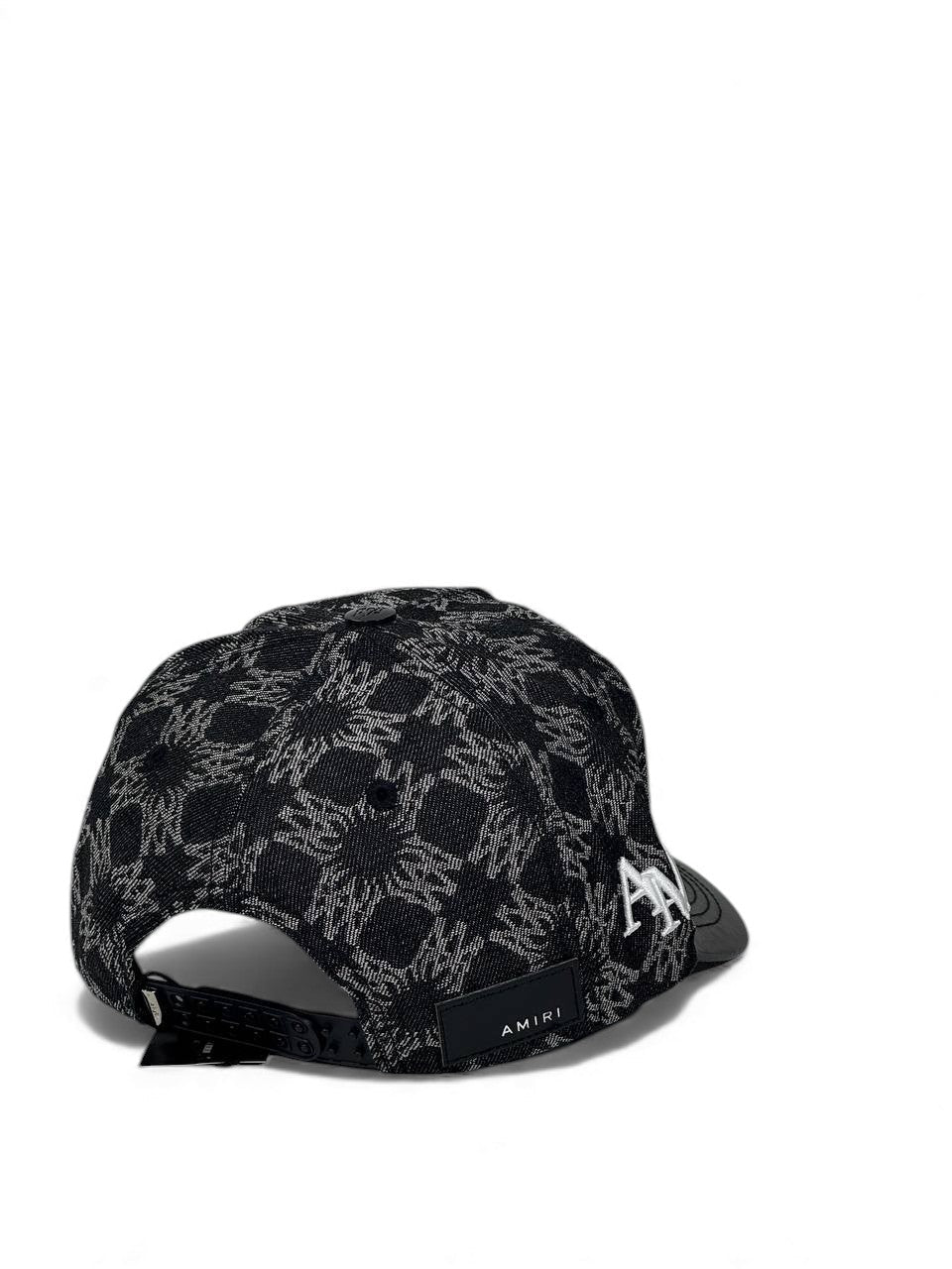 Amiri Monogram Luxury Cap β Black Edition π§’β« (Embroidered Logo & Leather-Style Brim)