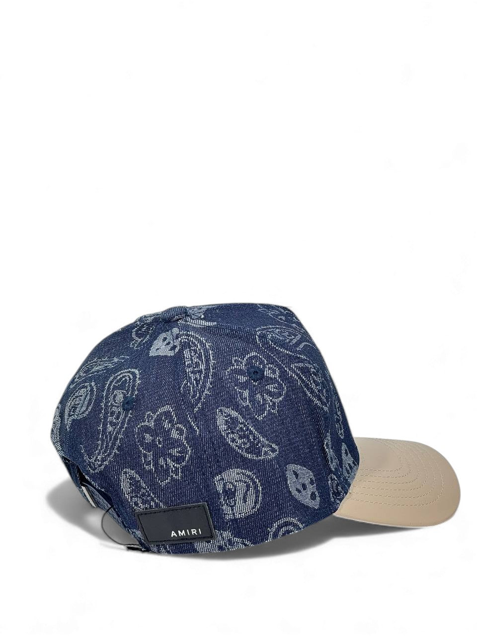 Amiri Paisley Denim Luxury Cap β Navy & Beige Edition π§’π (Premium Embroidered Unisex)