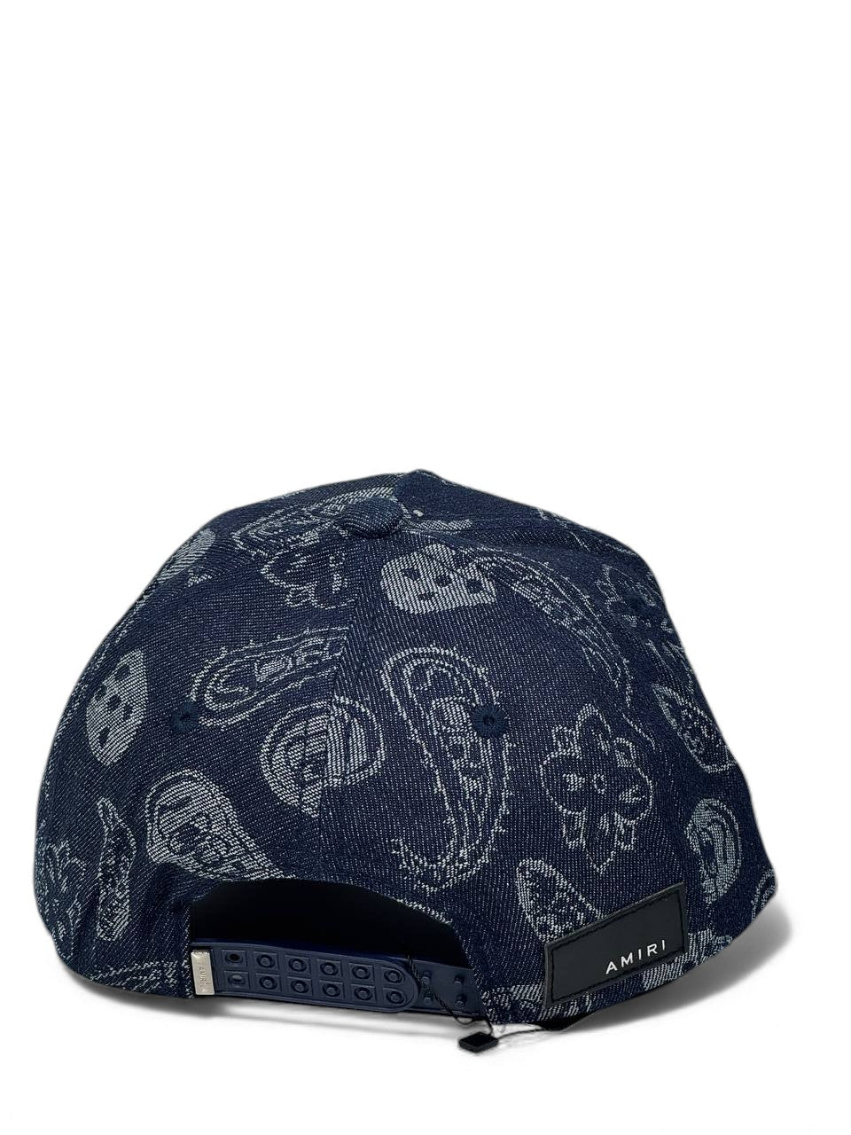 Amiri Paisley Denim Luxury Cap β Navy & Beige Edition π§’π (Premium Embroidered Unisex)