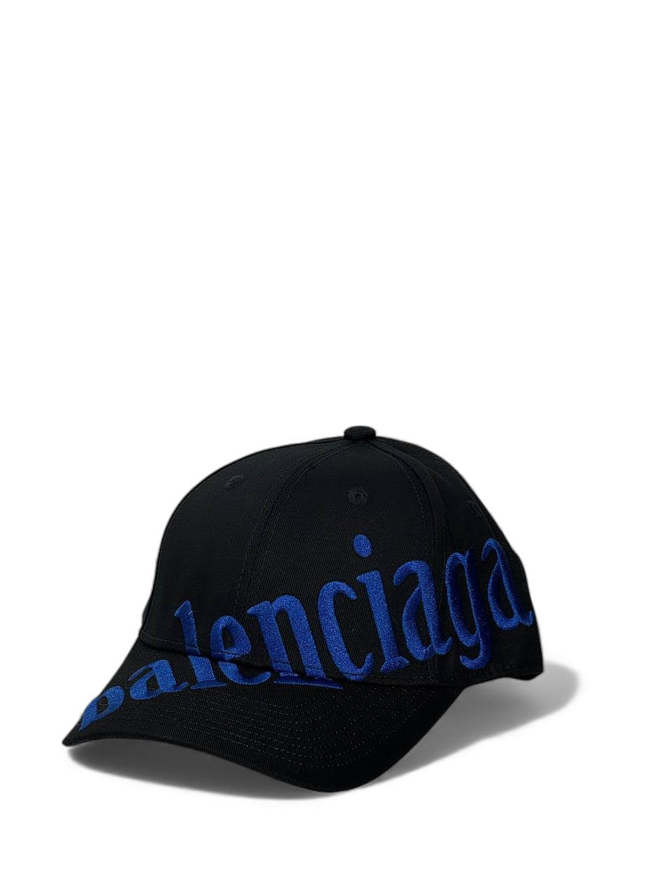 Balenciaga Black Cap with Royal Blue Oversized Logo β Bold Luxury Street Style π΅π€π§’