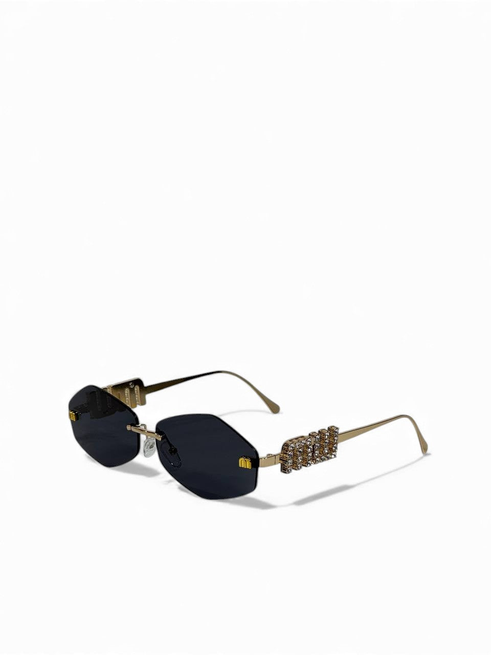 ✨ Miu Miu Crystal-Embellished Rimless Sunglasses 💎🖤