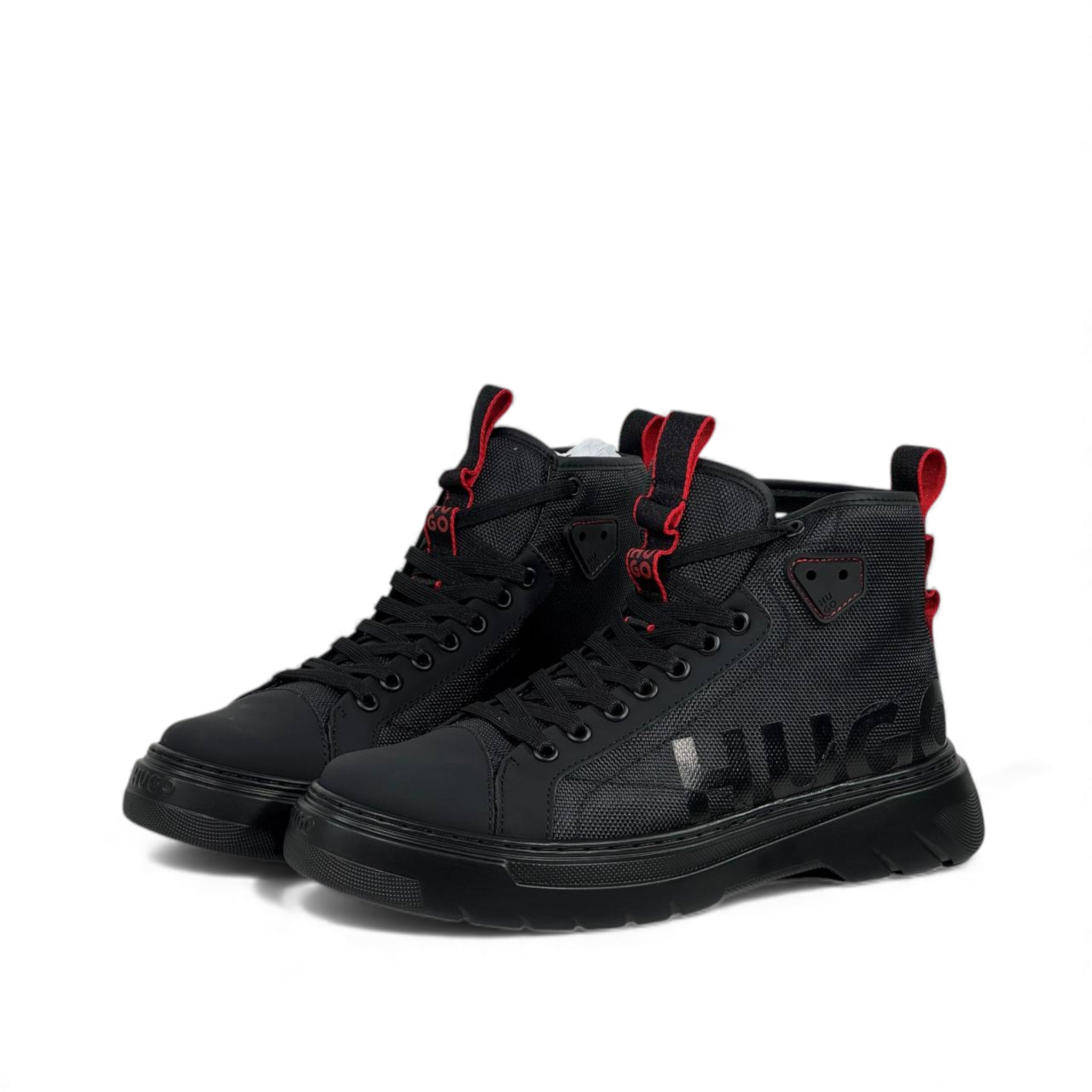Hugo Black High-Top Street Sneakers 🔥⚫ Premium Urban Performance