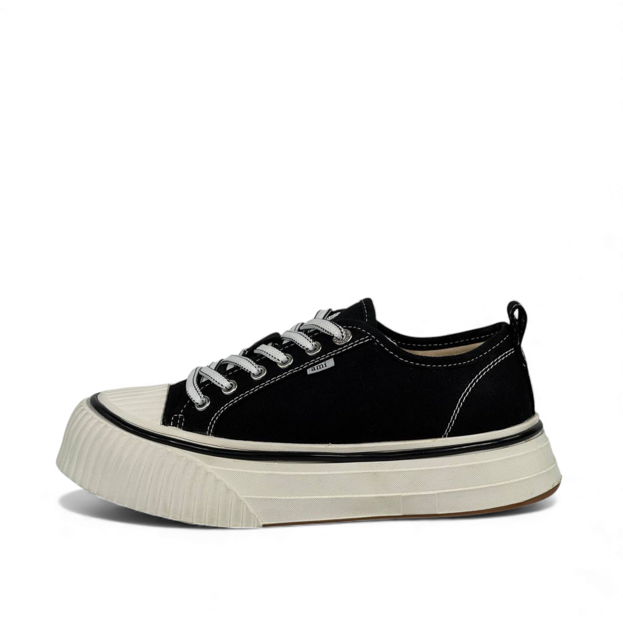 AMI Paris Chunky Black Canvas Sneakers β«π€ Modern Minimalist Street Style