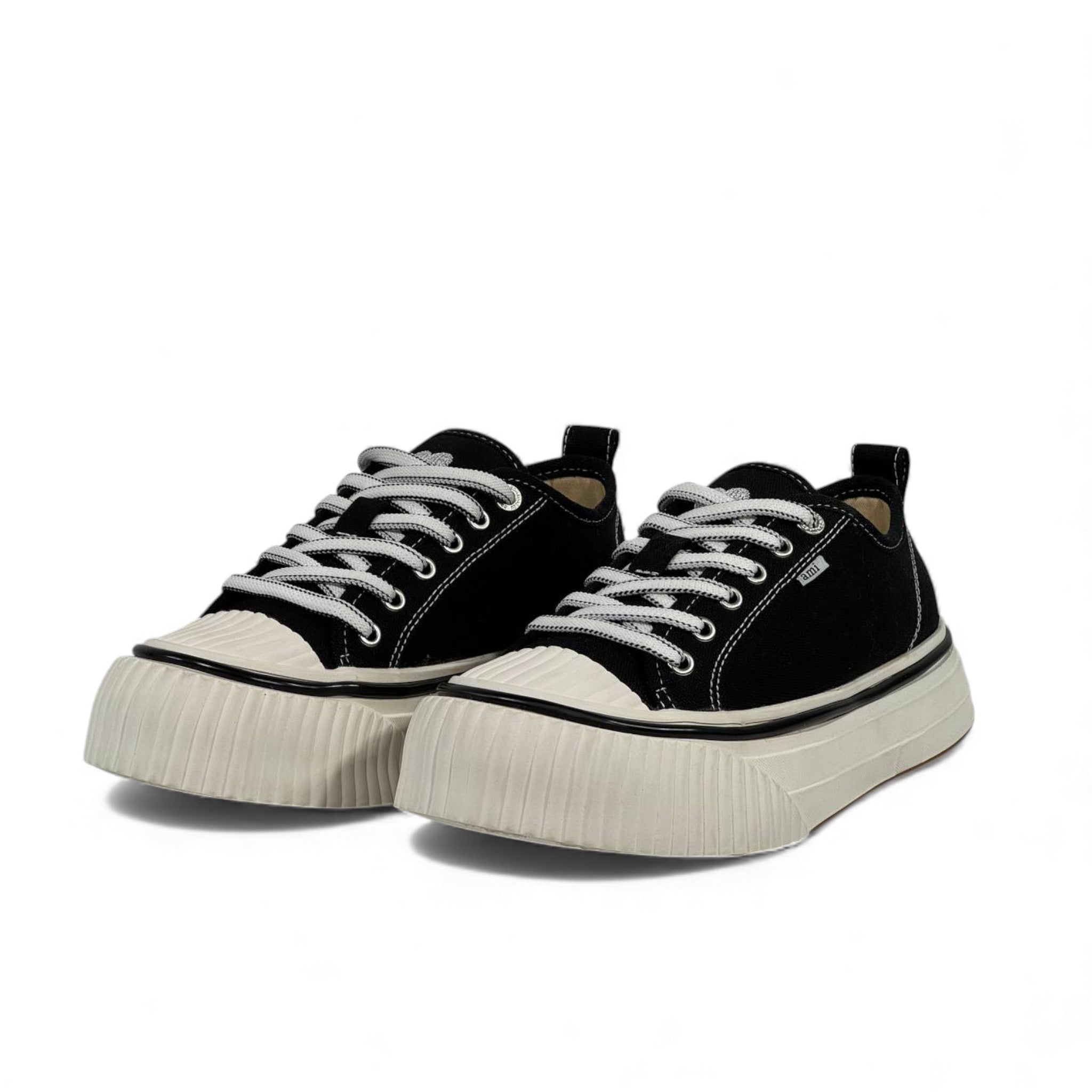 AMI Paris Chunky Black Canvas Sneakers β«π€ Modern Minimalist Street Style