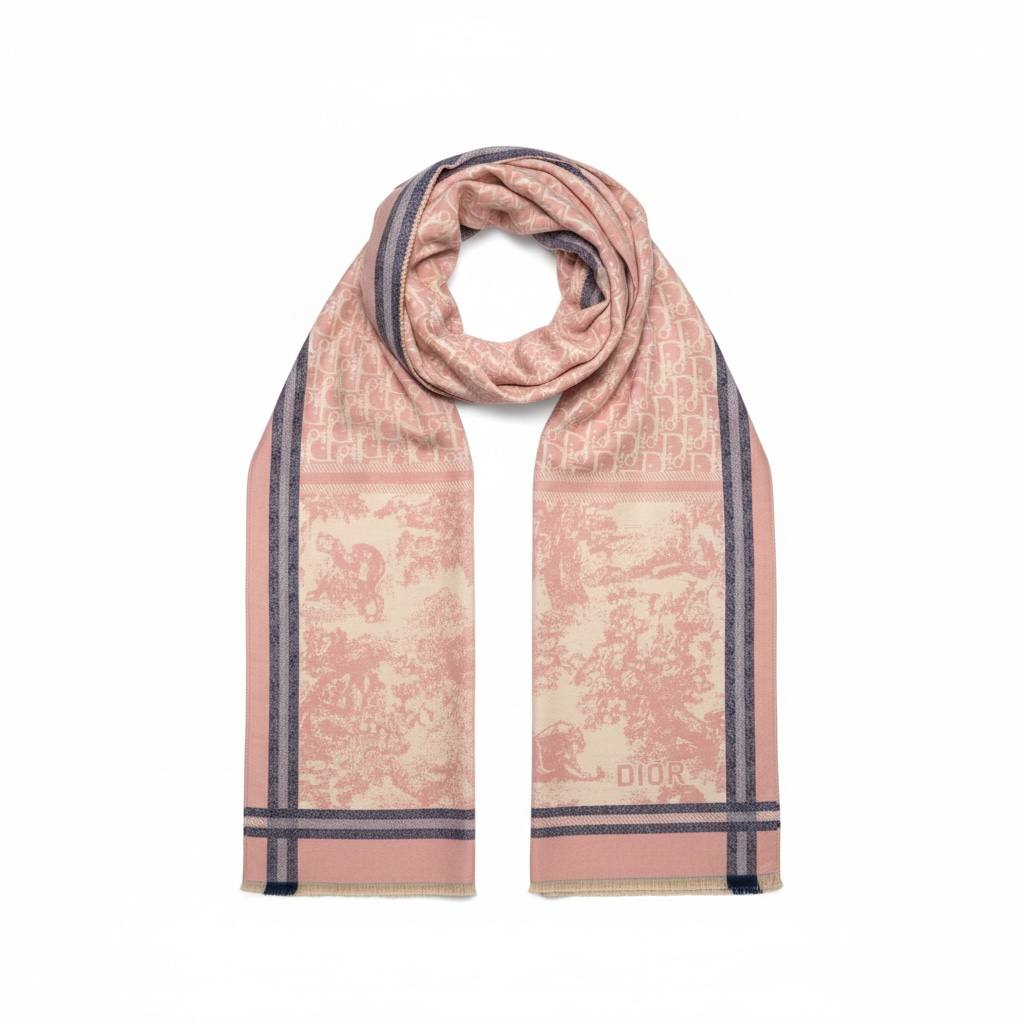 Christian Dior Pink Toile Oblique Scarf πβ¨ Soft Luxury Elegance