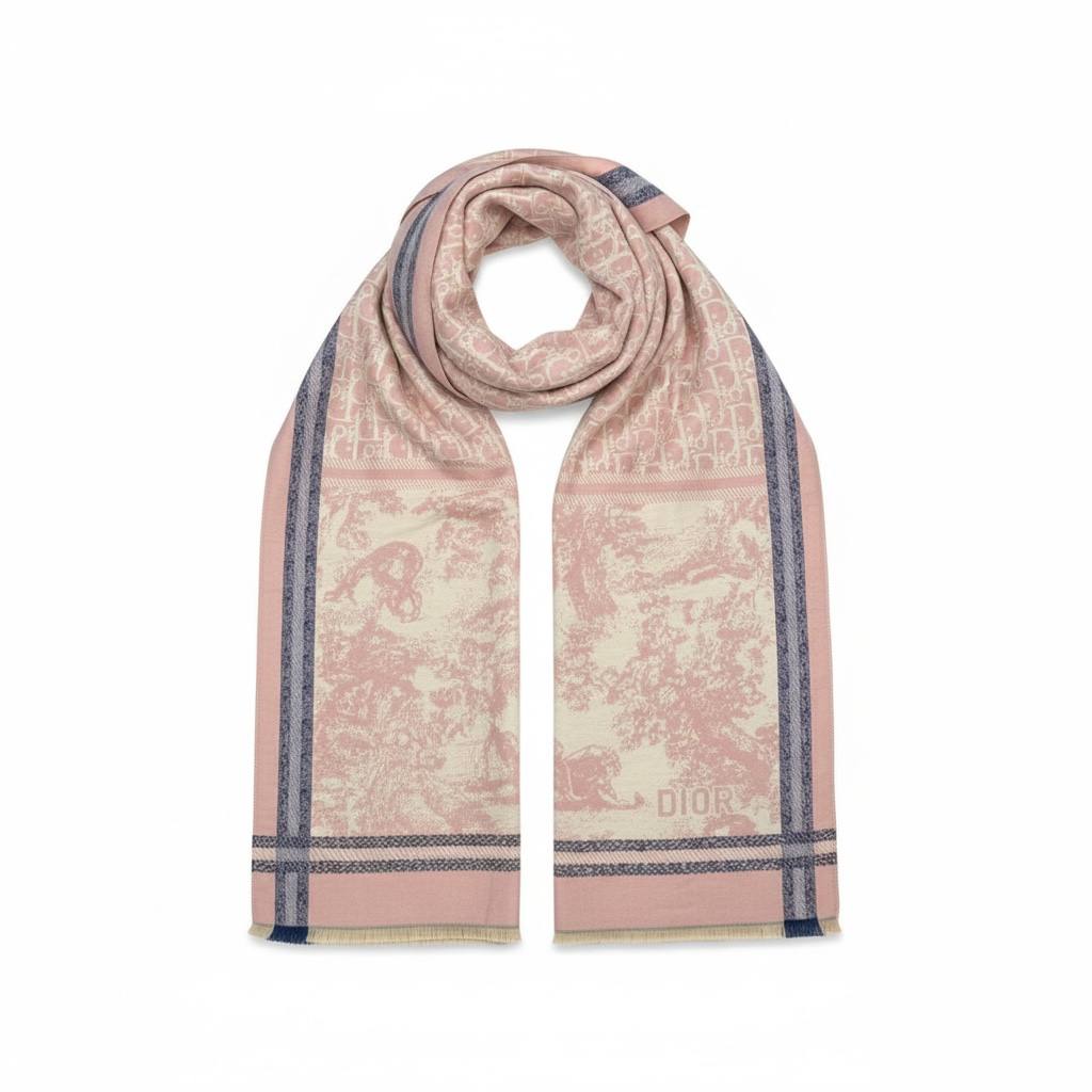 Christian Dior Pink Toile Oblique Scarf πβ¨ Soft Luxury Elegance