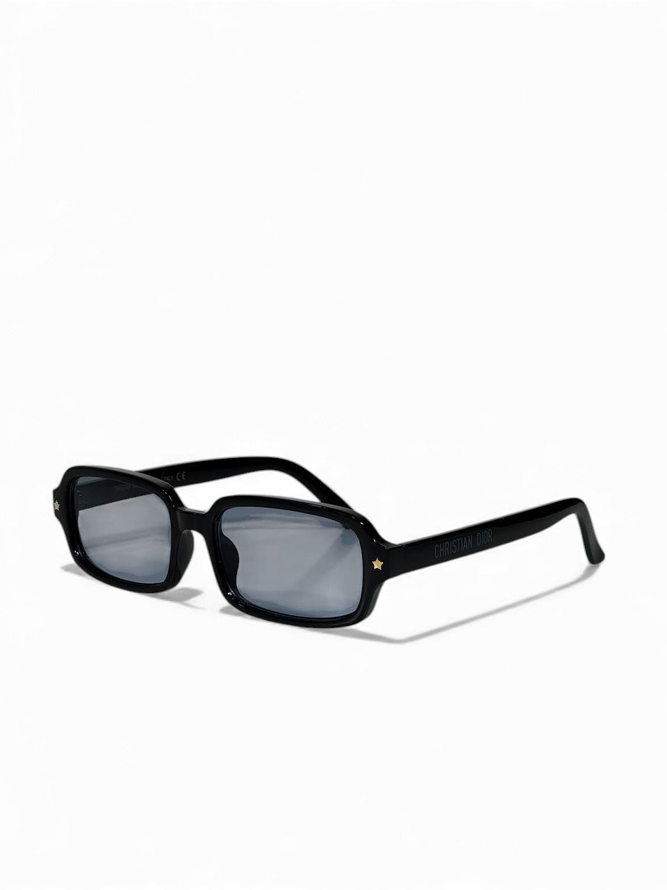 Christian Dior-Inspired Black Rectangle Sunglasses – Star Detail Luxury Edition ✨😎