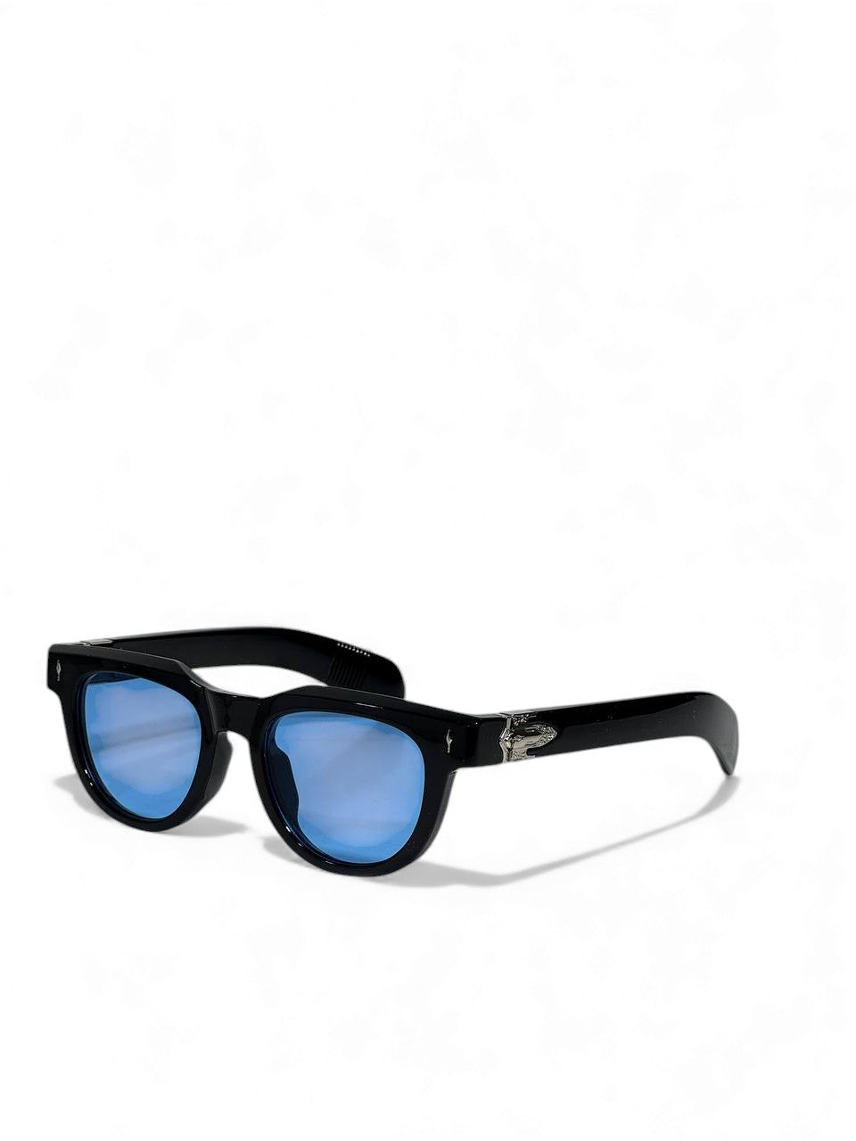 Moscot-Inspired Black Classic Sunglasses – Blue Lens Heritage Edition 😎🔵✨