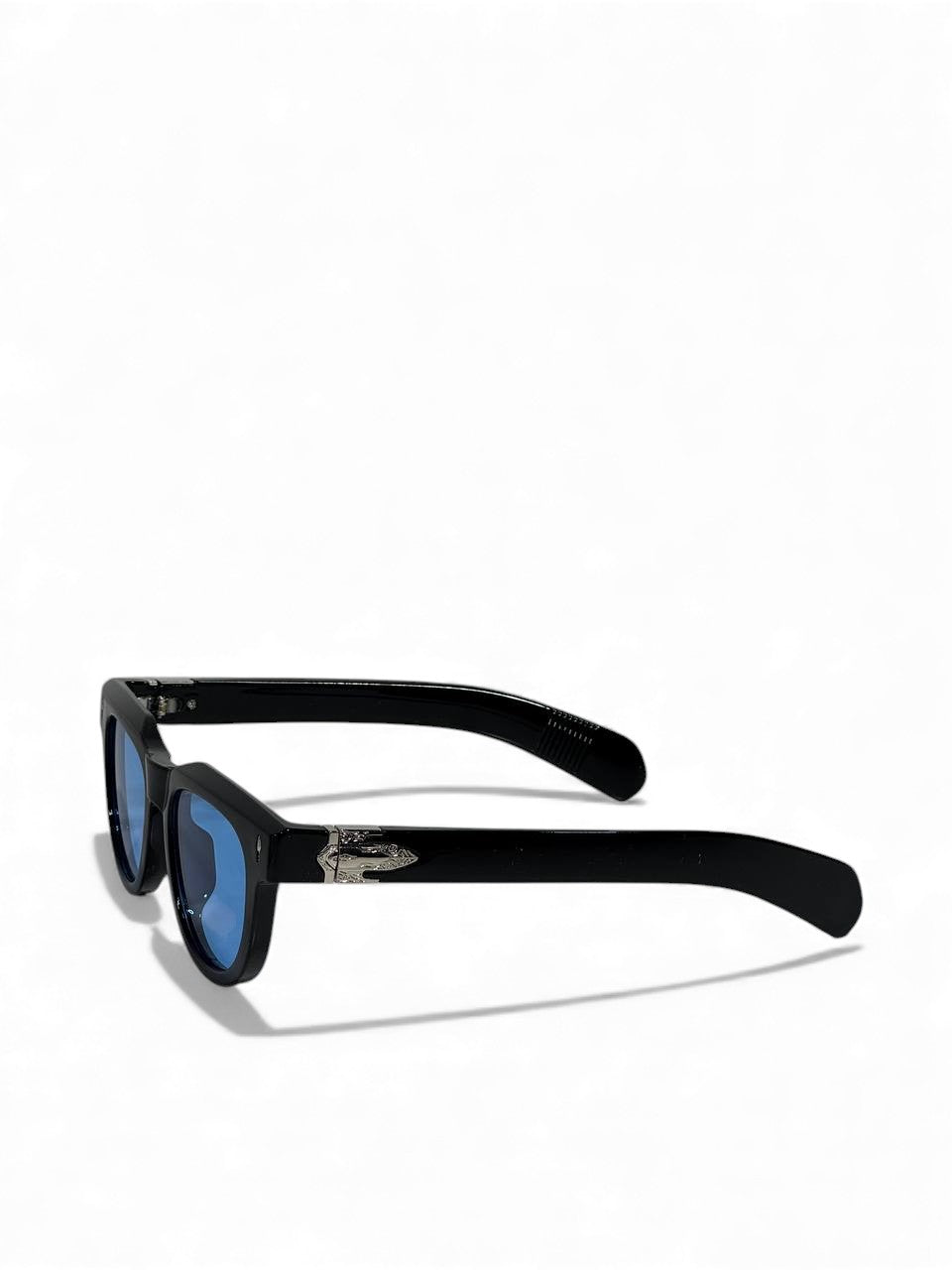 Moscot-Inspired Black Classic Sunglasses – Blue Lens Heritage Edition 😎🔵✨