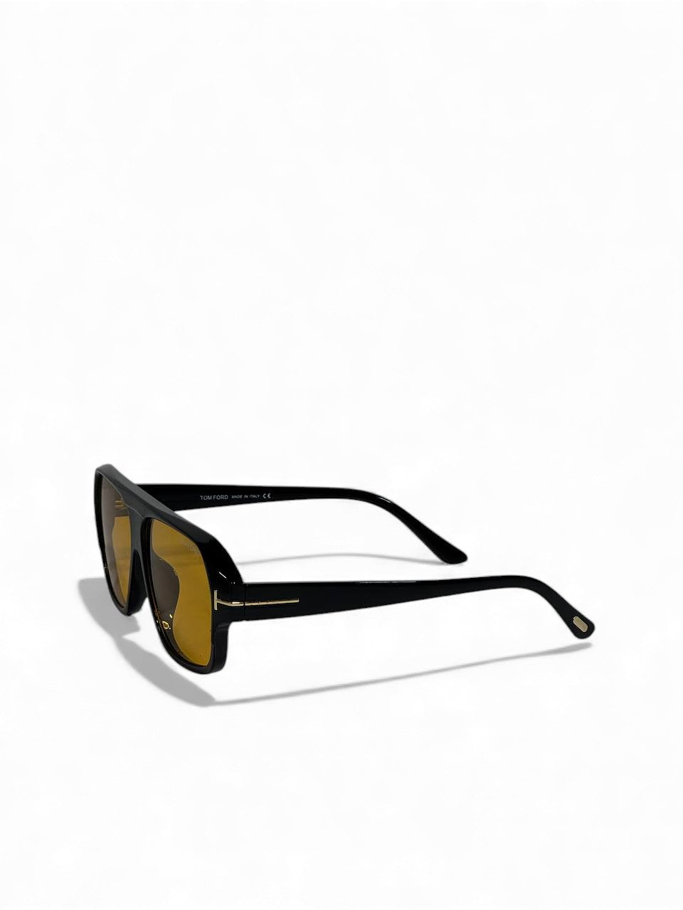 Tom Ford-Inspired Black Aviator Sunglasses – Amber Lens Luxury Edition 😎✨