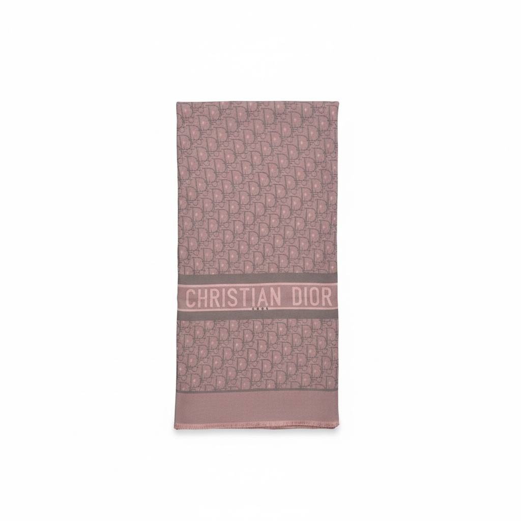 Christian Dior-Inspired Oblique Scarf – Luxury Rose Monogram Edition 💗✨
