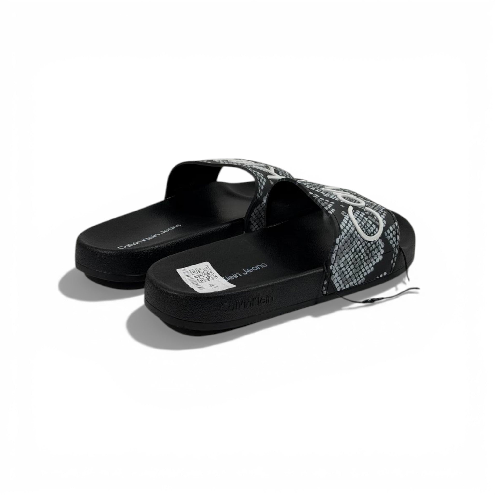 🐍 Calvin Klein Python Slides – Black Statement Edition 🖤✨