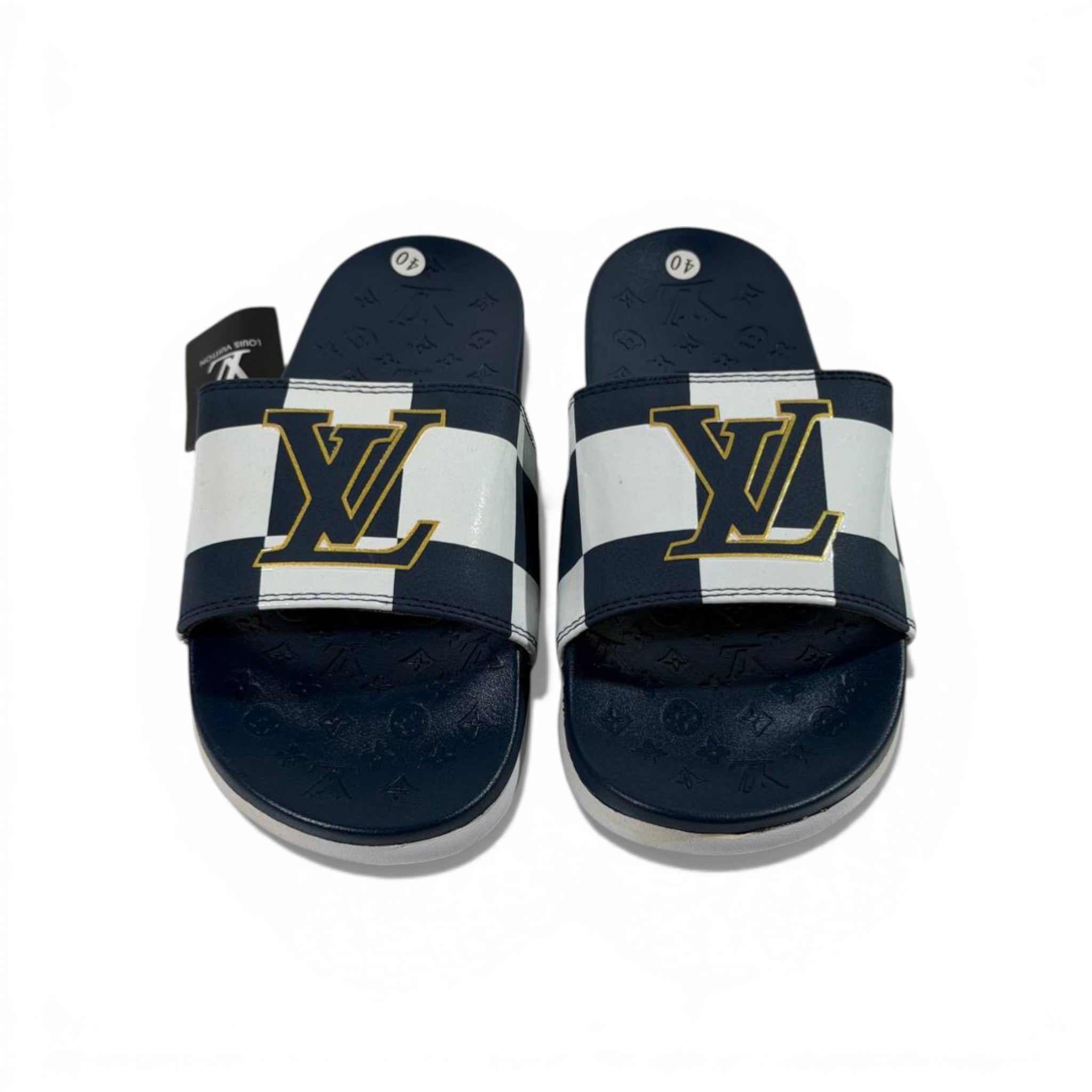 π΅ Louis Vuitton Slides β Damier Navy Edition πβ¨
