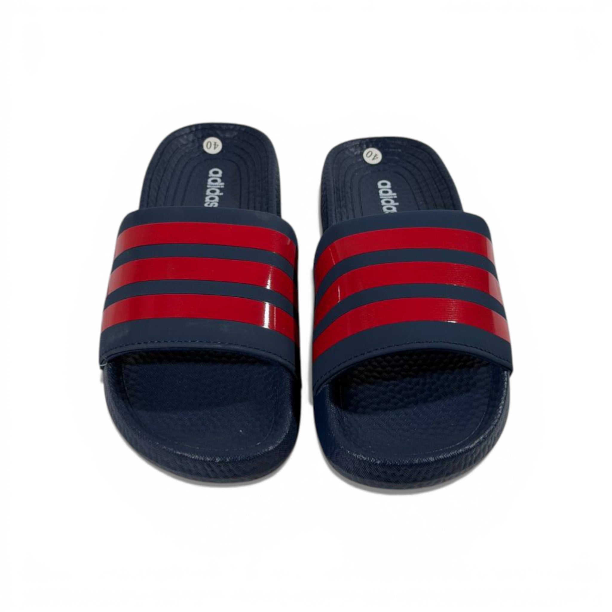 π΅ Adidas Slides β Navy & Red Stripes Edition π΄π₯